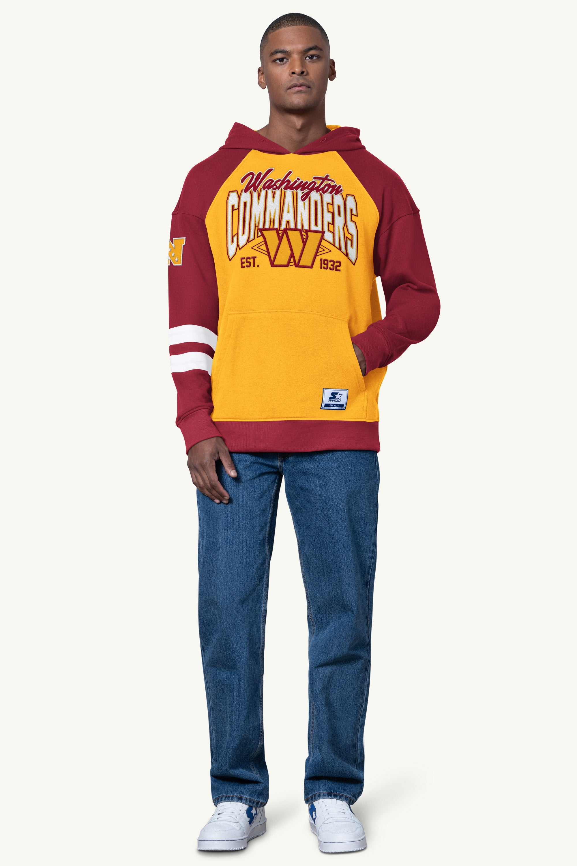 MENS WASHINGTON COMMANDERS INTERCEPTION COLORBLOCK HOODIE View 2 | STARTER CLASSICS