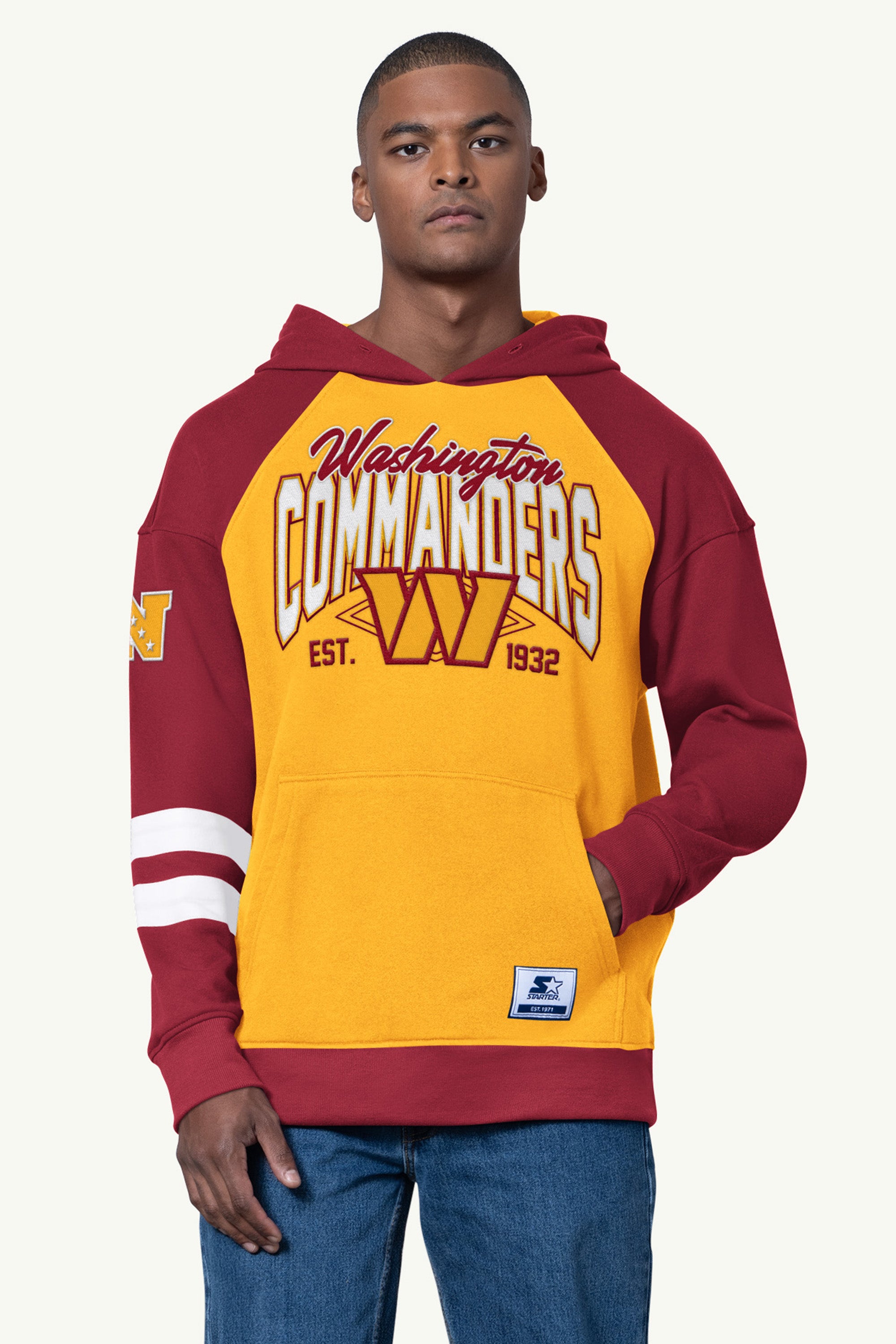 MENS WASHINGTON COMMANDERS INTERCEPTION COLORBLOCK HOODIE View 1 | STARTER CLASSICS