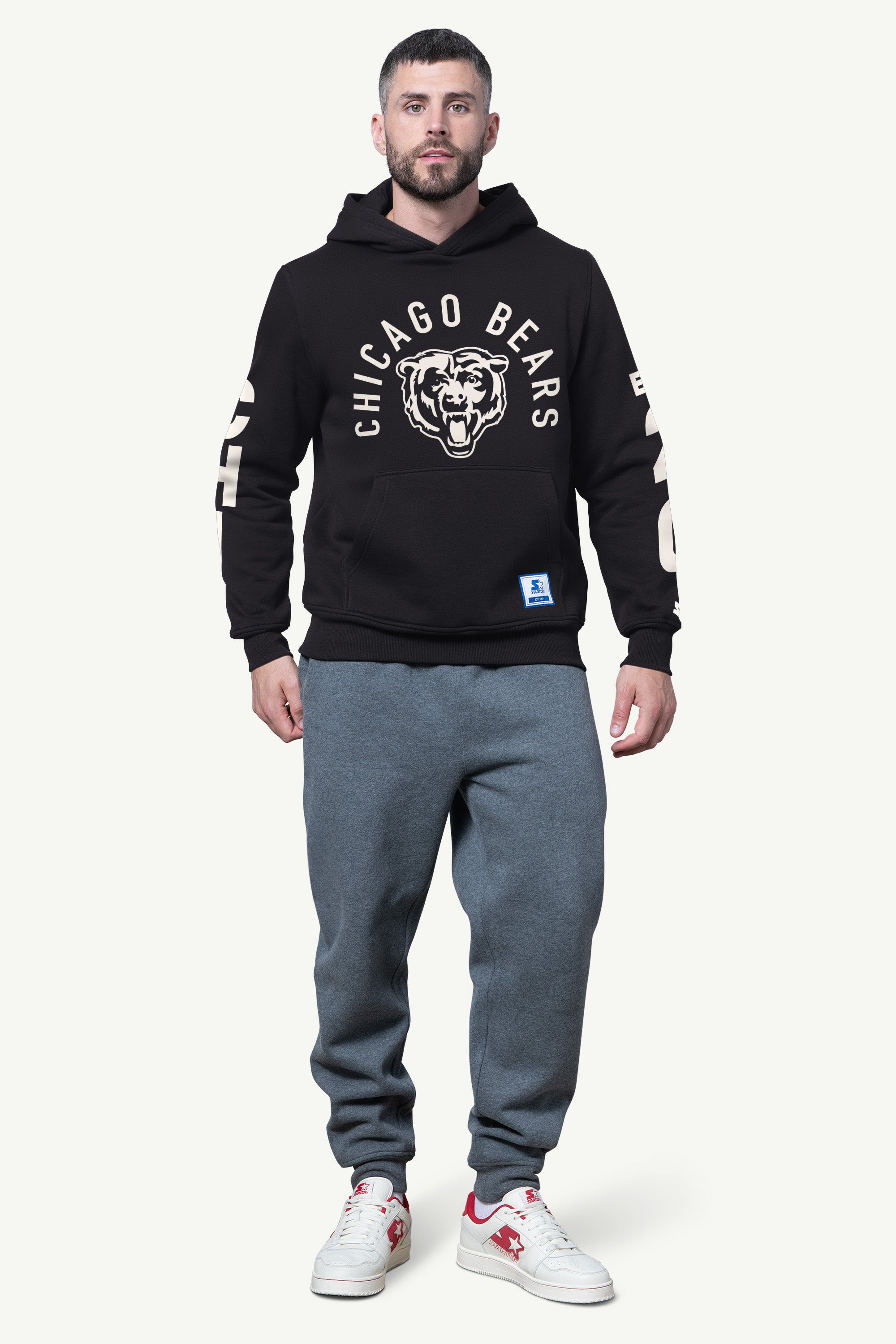 MENS CHICAGO BEARS HANDOFF FLEECE HOODIE View 2 | STARTER CLASSICS