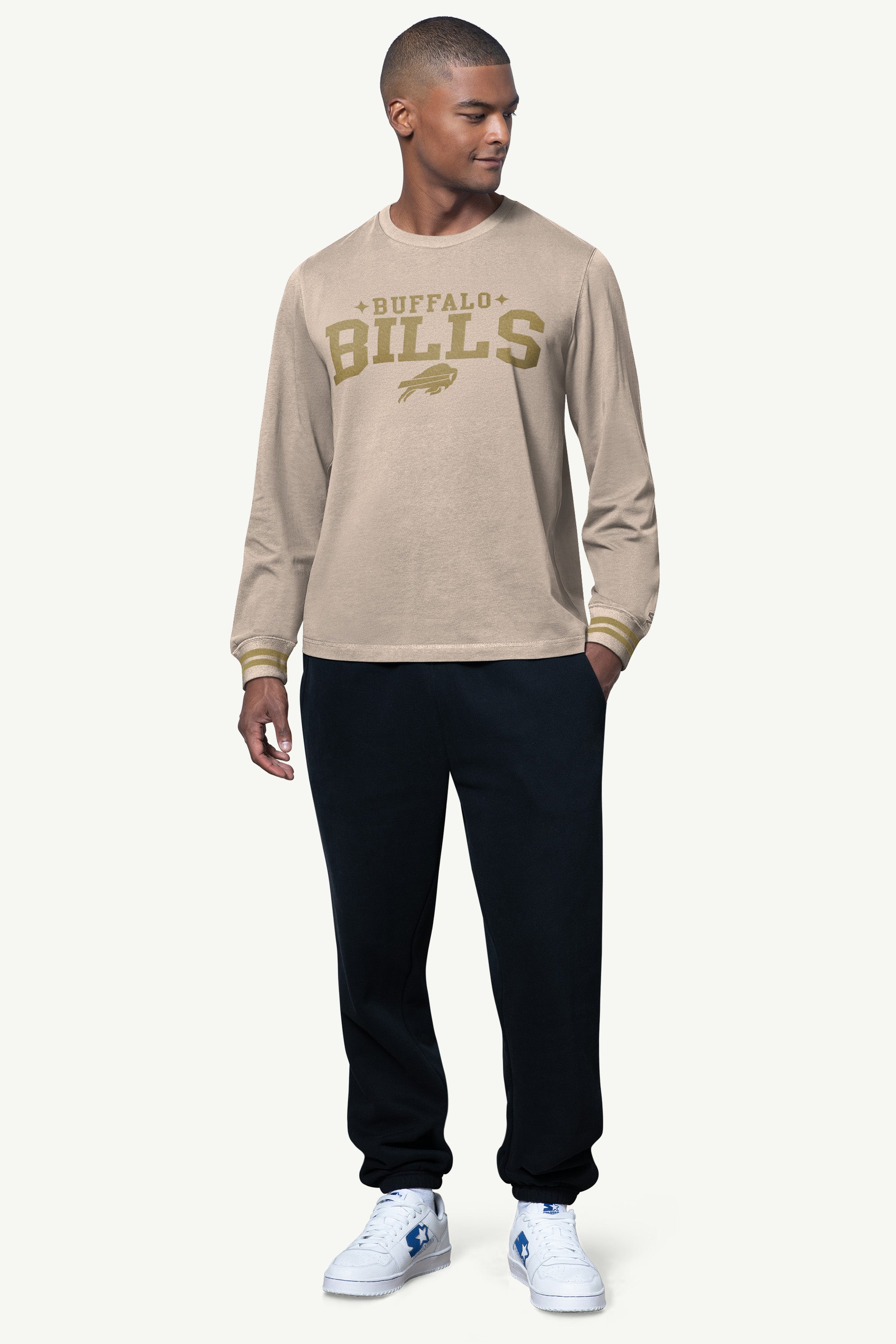 MENS BUFFALO BILLS FIELD LONG SLEEVE T SHIRT View 2 | STARTER CLASSICS