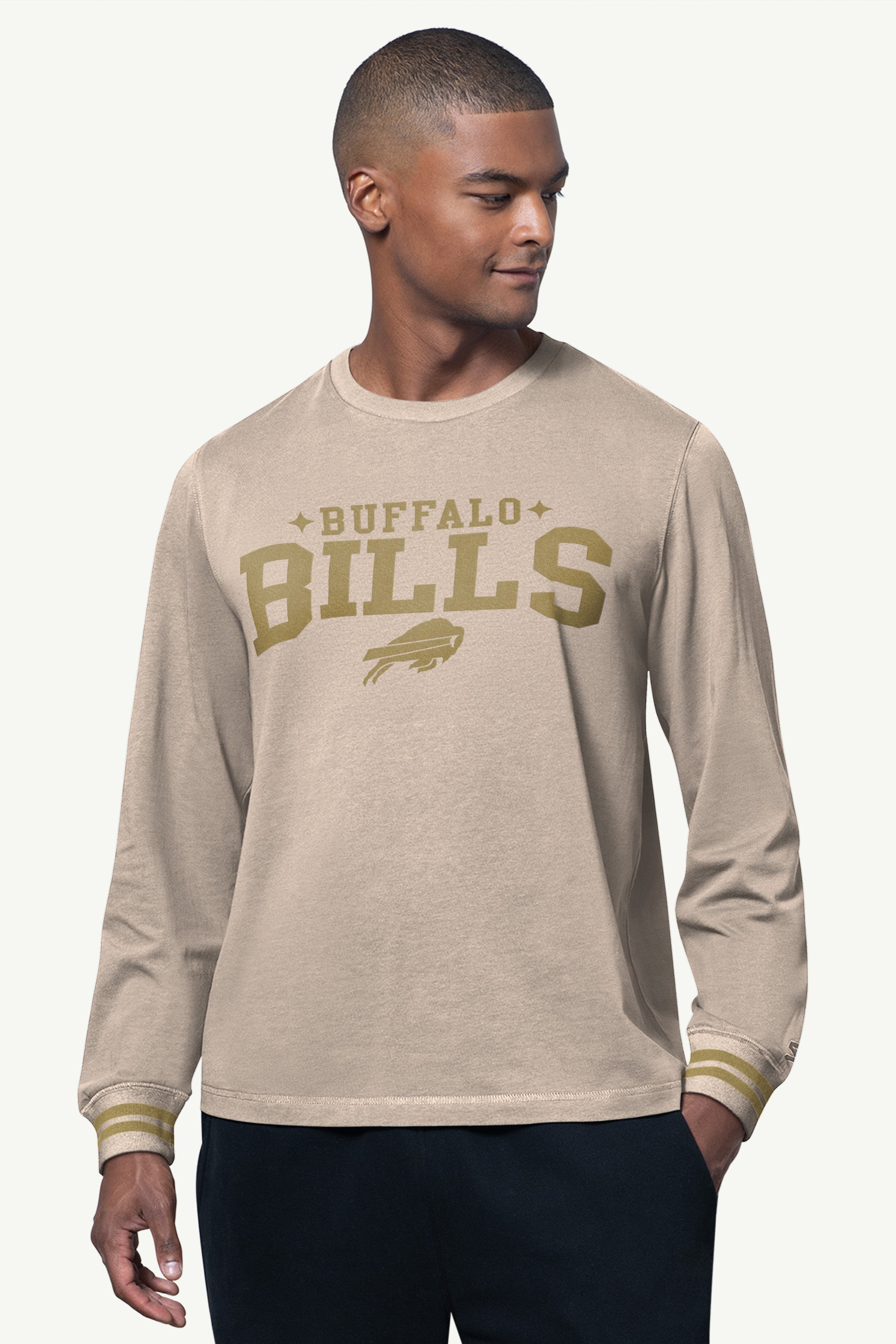 MENS BUFFALO BILLS FIELD LONG SLEEVE T SHIRT View 1 | STARTER CLASSICS