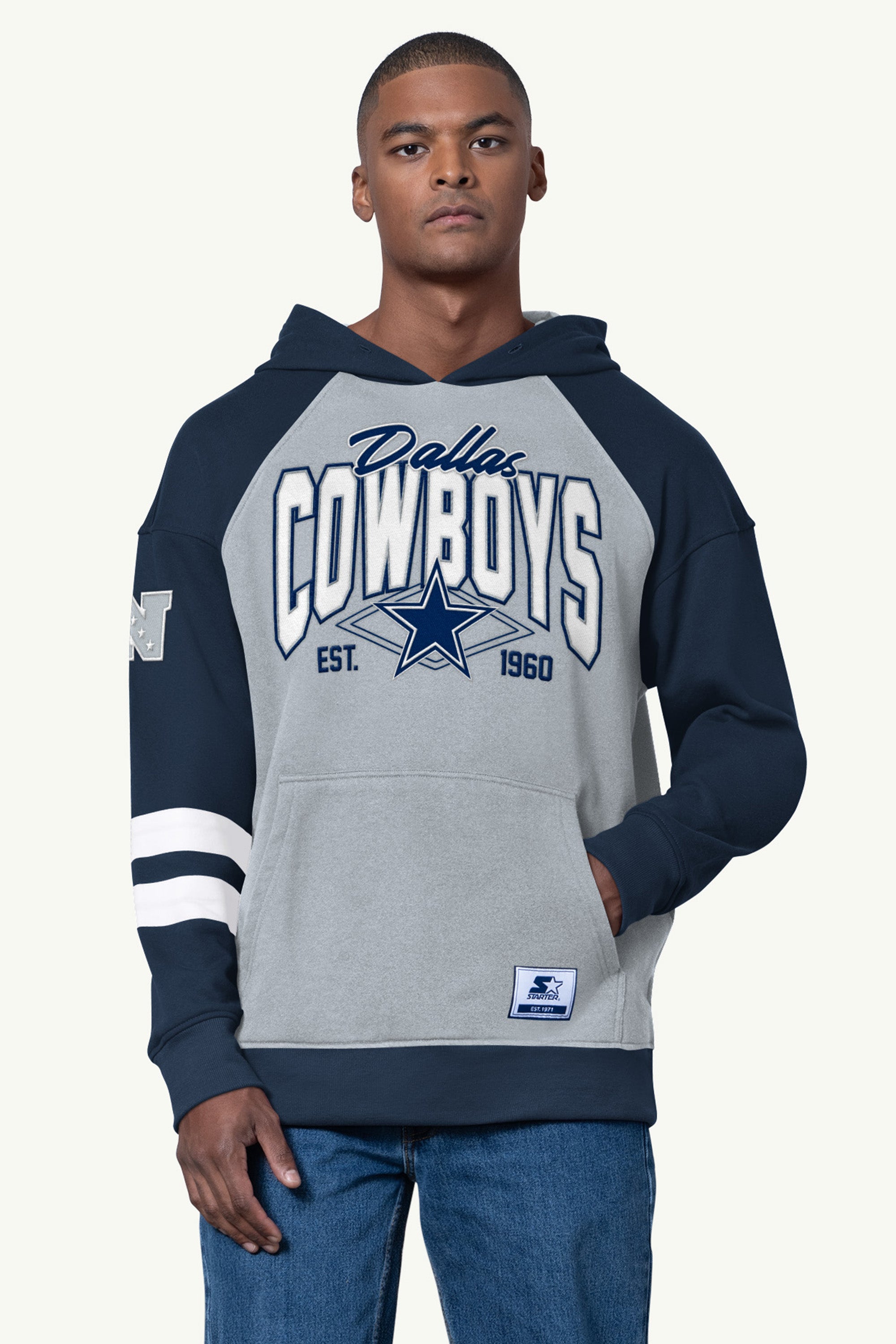 MENS DALLAS COWBOYS INTERCEPTION COLORBLOCK HOODIE View 1 | STARTER CLASSICS