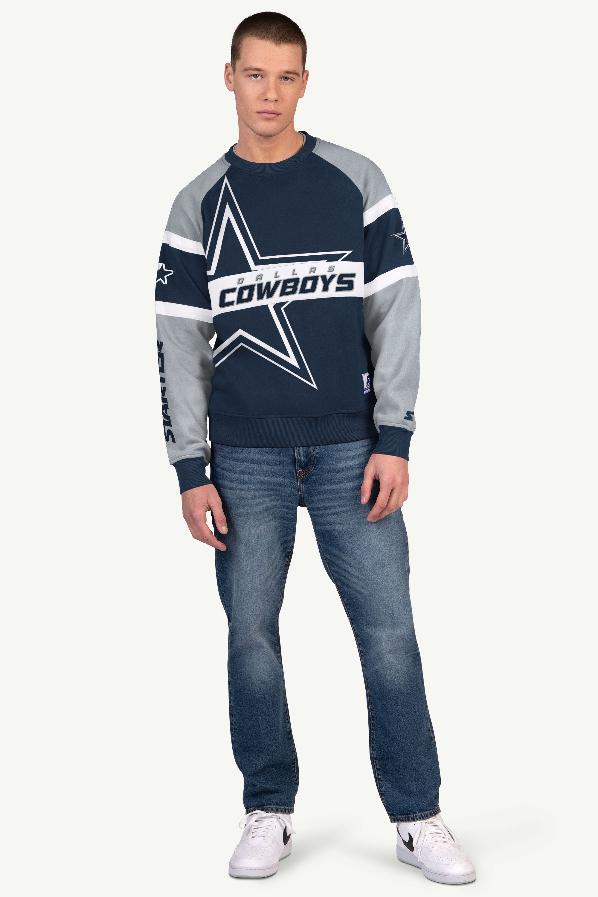 MENS DALLAS COWBOYS DIME BACK COLORBLOCK CREWNECK View 2 | Dallas Cowboys