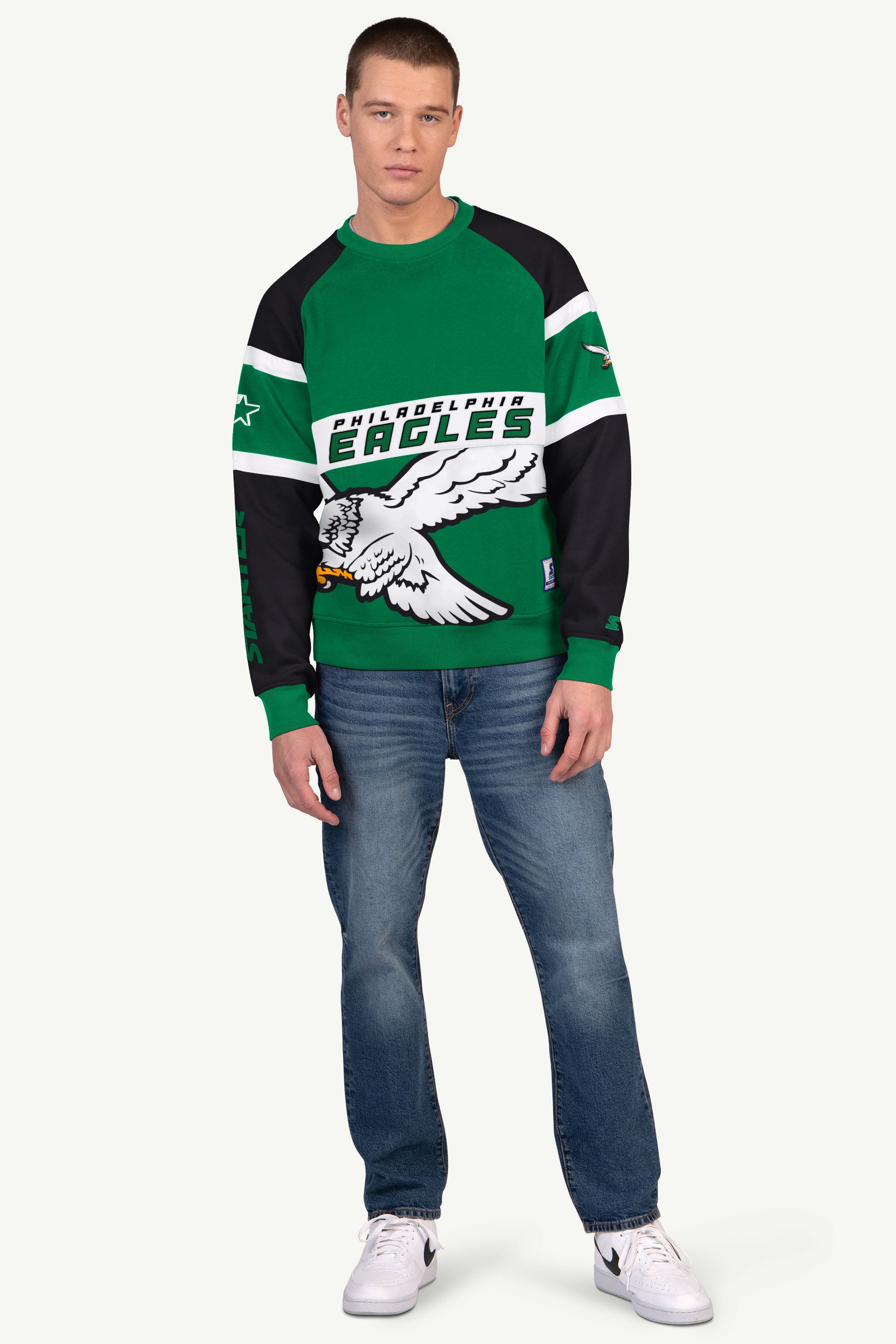 MENS PHILADELPHIA EAGLES DIME BACK COLORBLOCK CREWNECK View 2 | Philadelphia Eagles