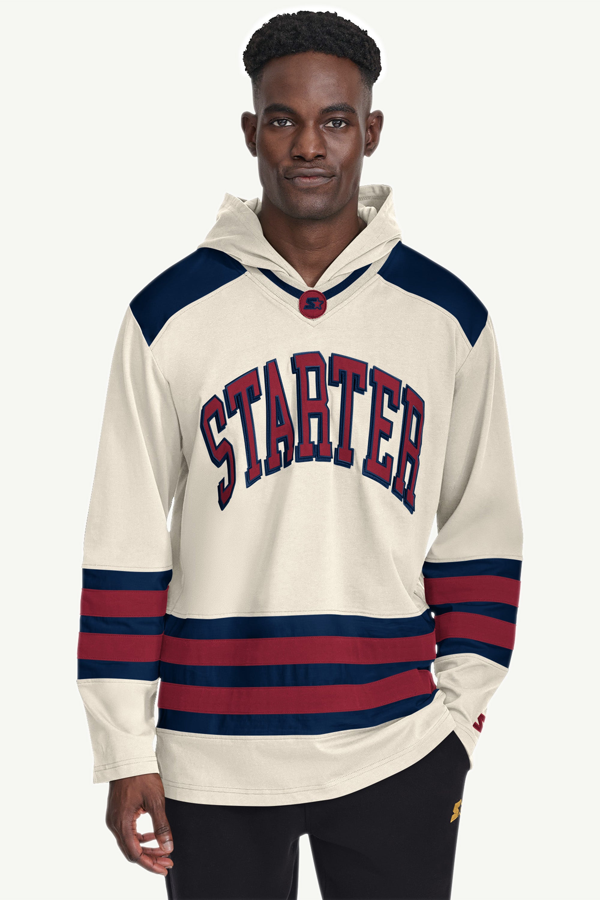 MENS STARTER HOODED HOCKEY JERSEY View 1 | Starter Brand Collection MENS STARTER HOODED HOCKEY JERSEY View 1 | Starter Brand Collection