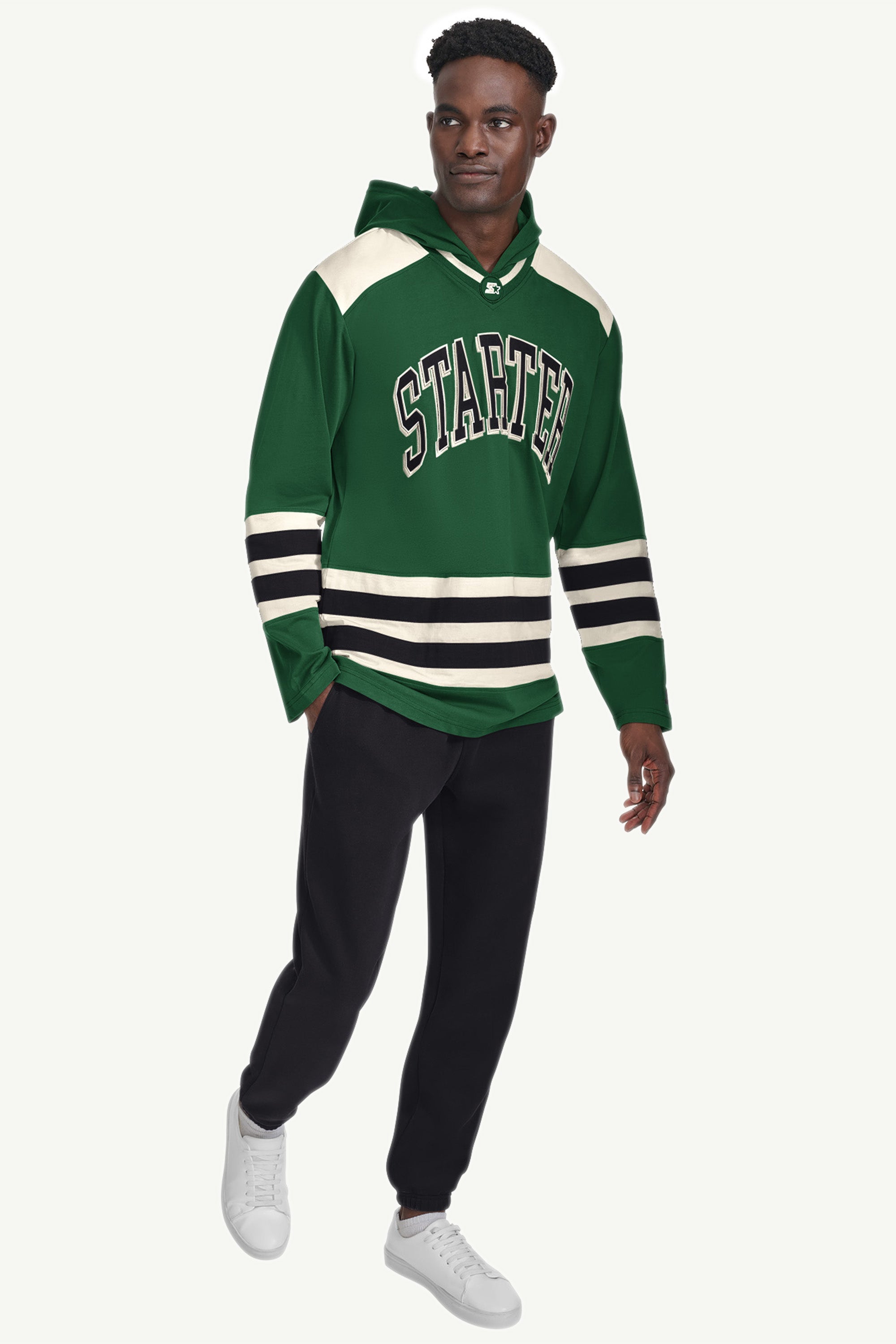 MENS STARTER HOODED HOCKEY JERSEY View 2 | Starter Brand Collection MENS STARTER HOODED HOCKEY JERSEY View 2 | Starter Brand Collection