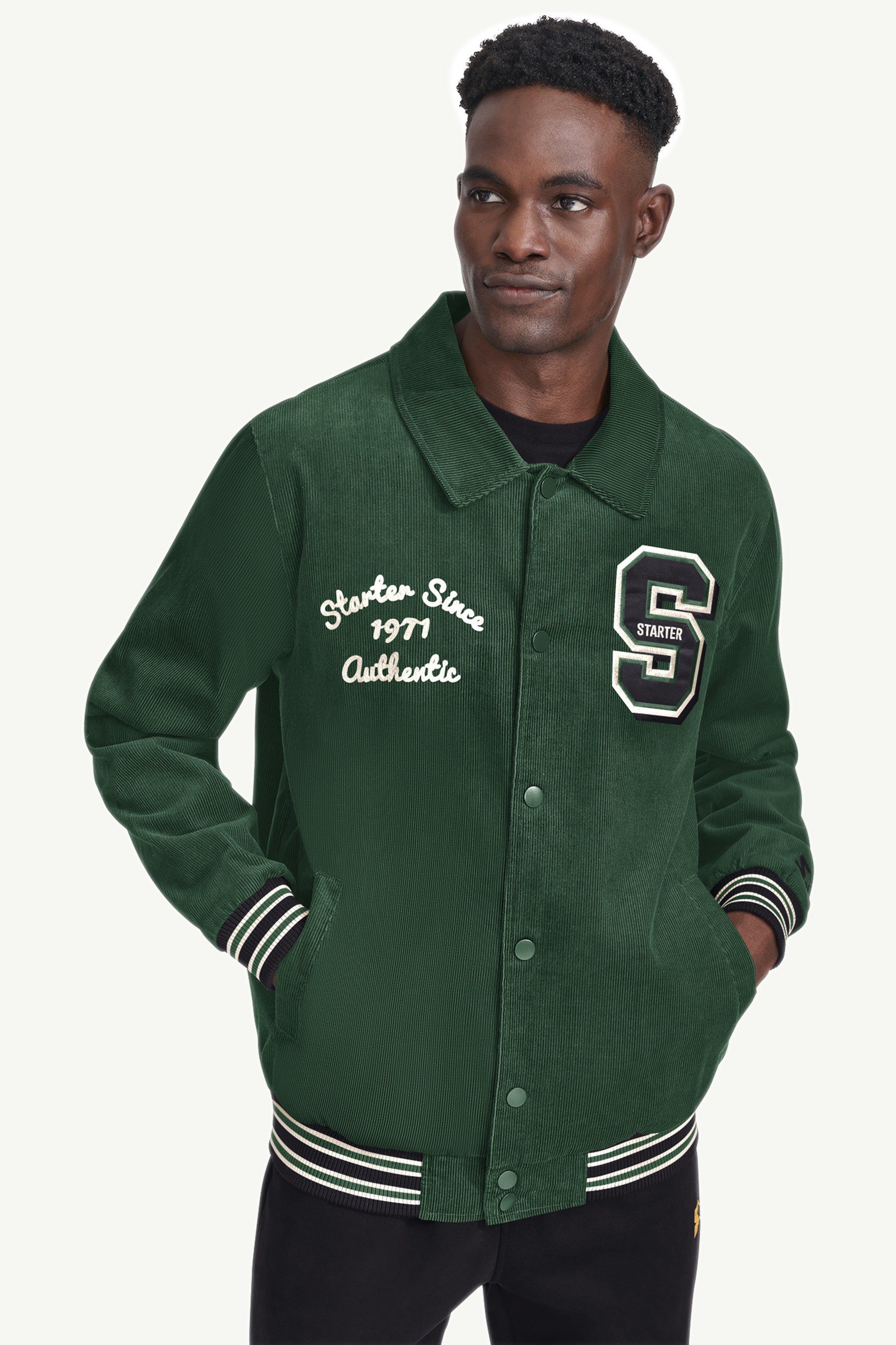 MENS STARTER CORDUROY VARSITY JACKET View 1 | Starter Brand Collection MENS STARTER CORDUROY VARSITY JACKET View 1 | Starter Brand Collection