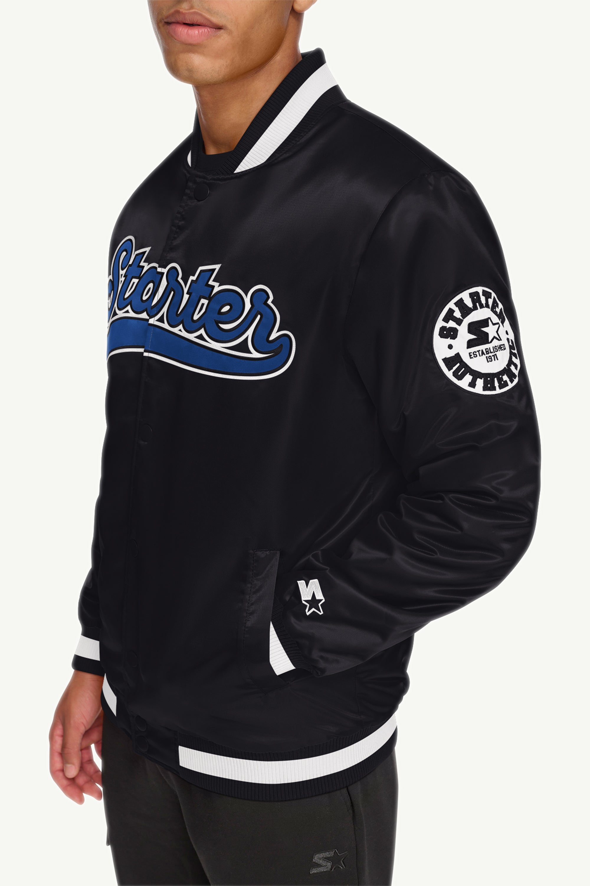 MENS STARTER VARSITY BOMBER JACKET View 2 | Starter Brand Collection MENS STARTER VARSITY BOMBER JACKET View 2 | Starter Brand Collection