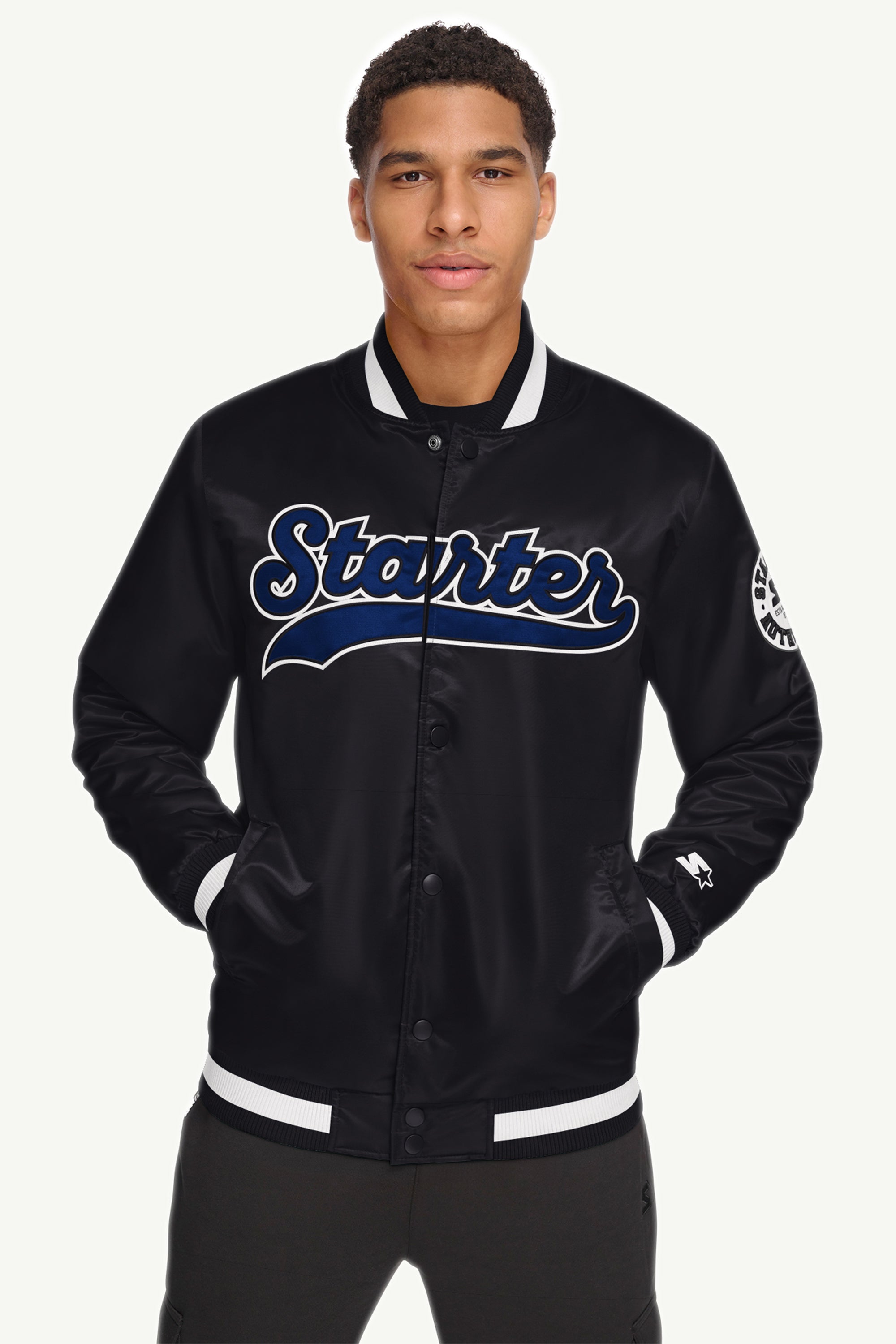 MENS STARTER VARSITY BOMBER JACKET View 1 | Starter Brand Collection MENS STARTER VARSITY BOMBER JACKET View 1 | Starter Brand Collection