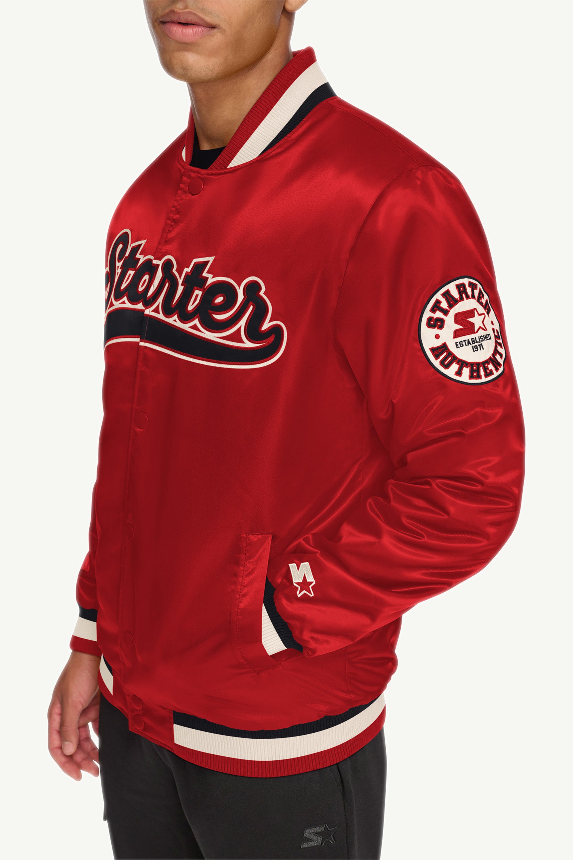 MENS STARTER VARSITY BOMBER JACKET View 2 | Starter Brand Collection MENS STARTER VARSITY BOMBER JACKET View 2 | Starter Brand Collection