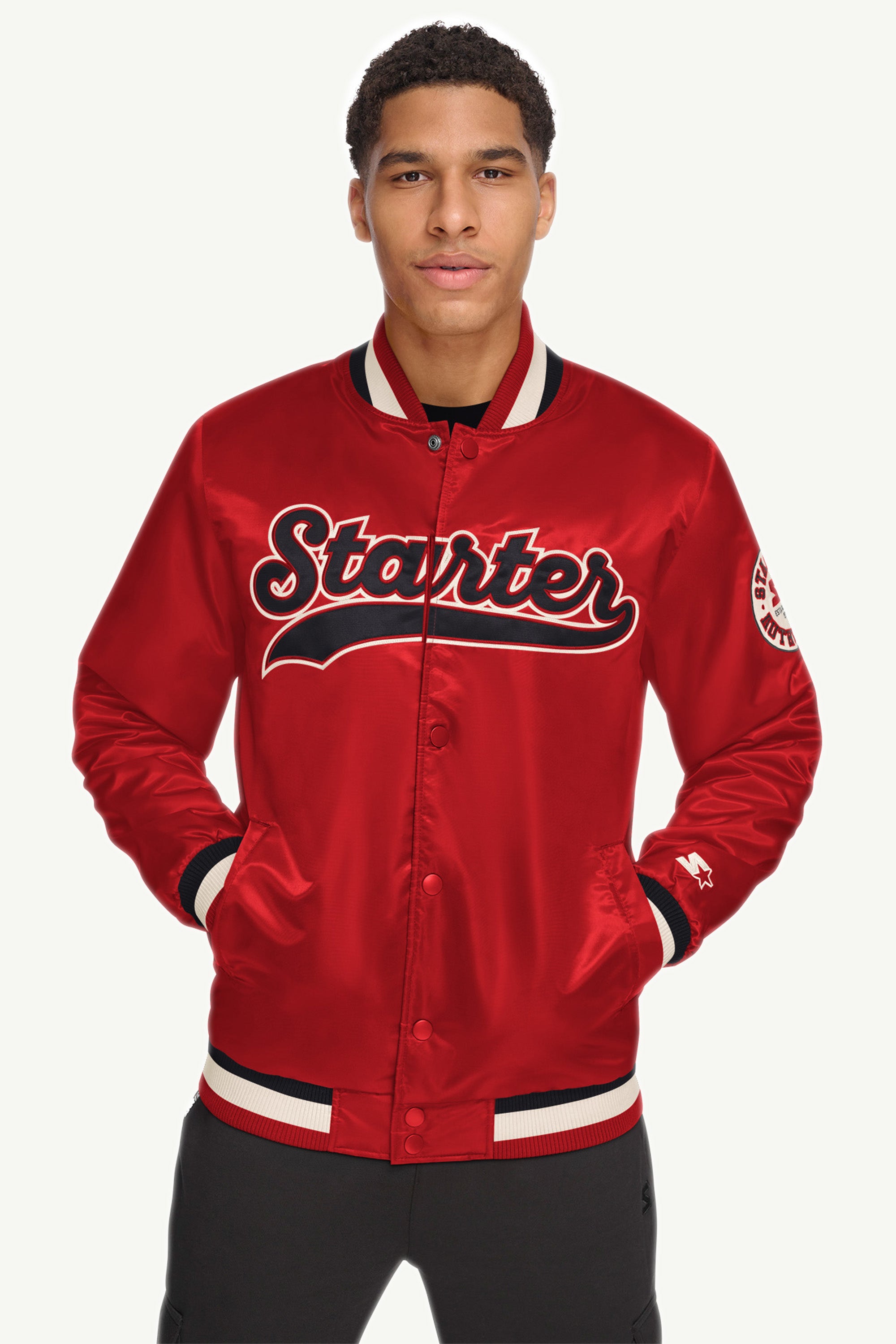 MENS STARTER VARSITY BOMBER JACKET View 1 | Starter Brand Collection MENS STARTER VARSITY BOMBER JACKET View 1 | Starter Brand Collection