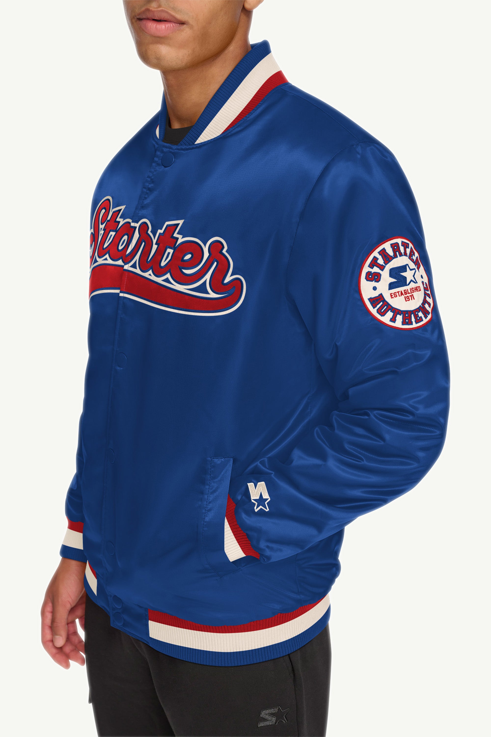 MENS STARTER VARSITY BOMBER JACKET View 2 | Starter Brand Collection MENS STARTER VARSITY BOMBER JACKET View 2 | Starter Brand Collection