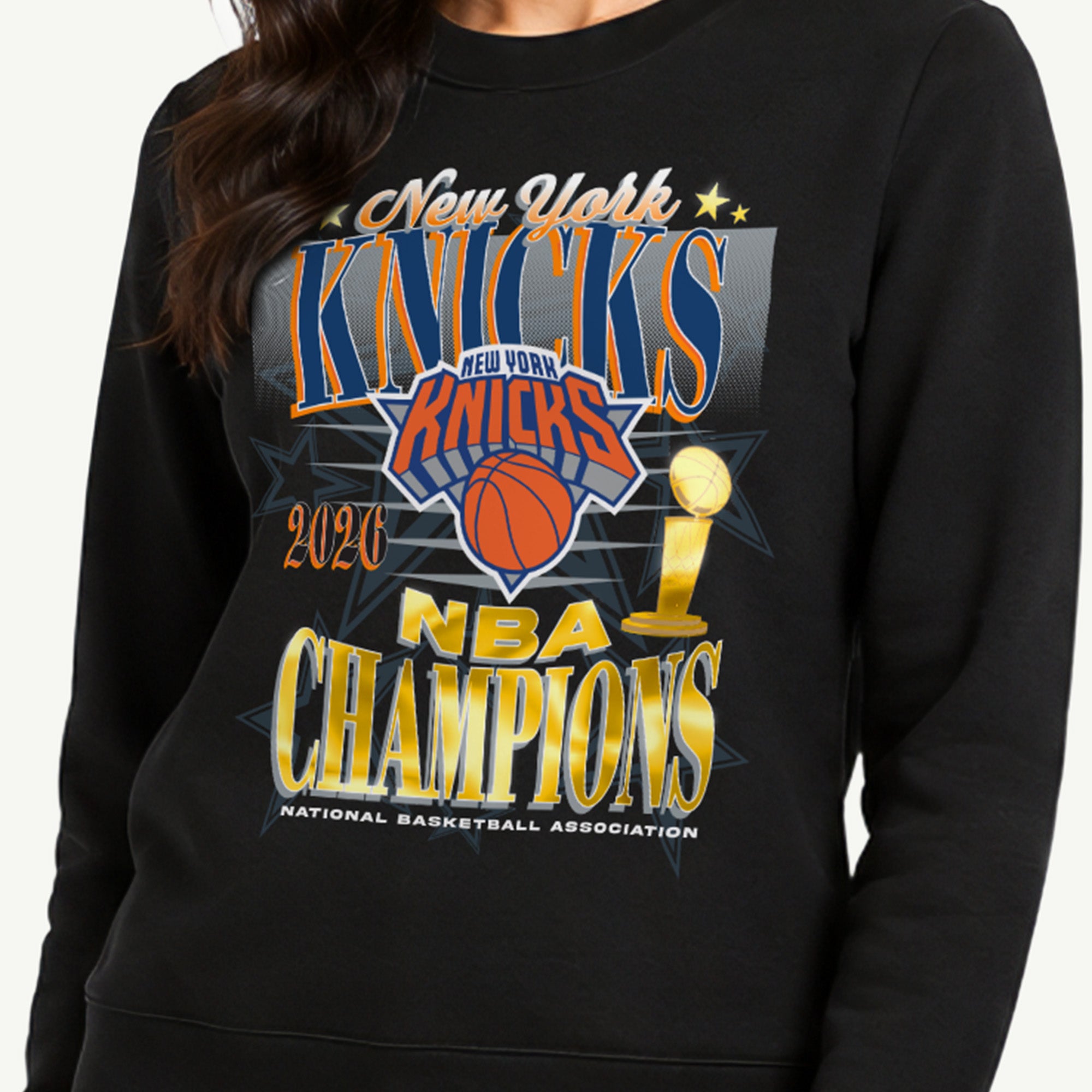WOMENS NEW YORK KNICKS NBA CHAMPIONS SWEATSHIRT View 2