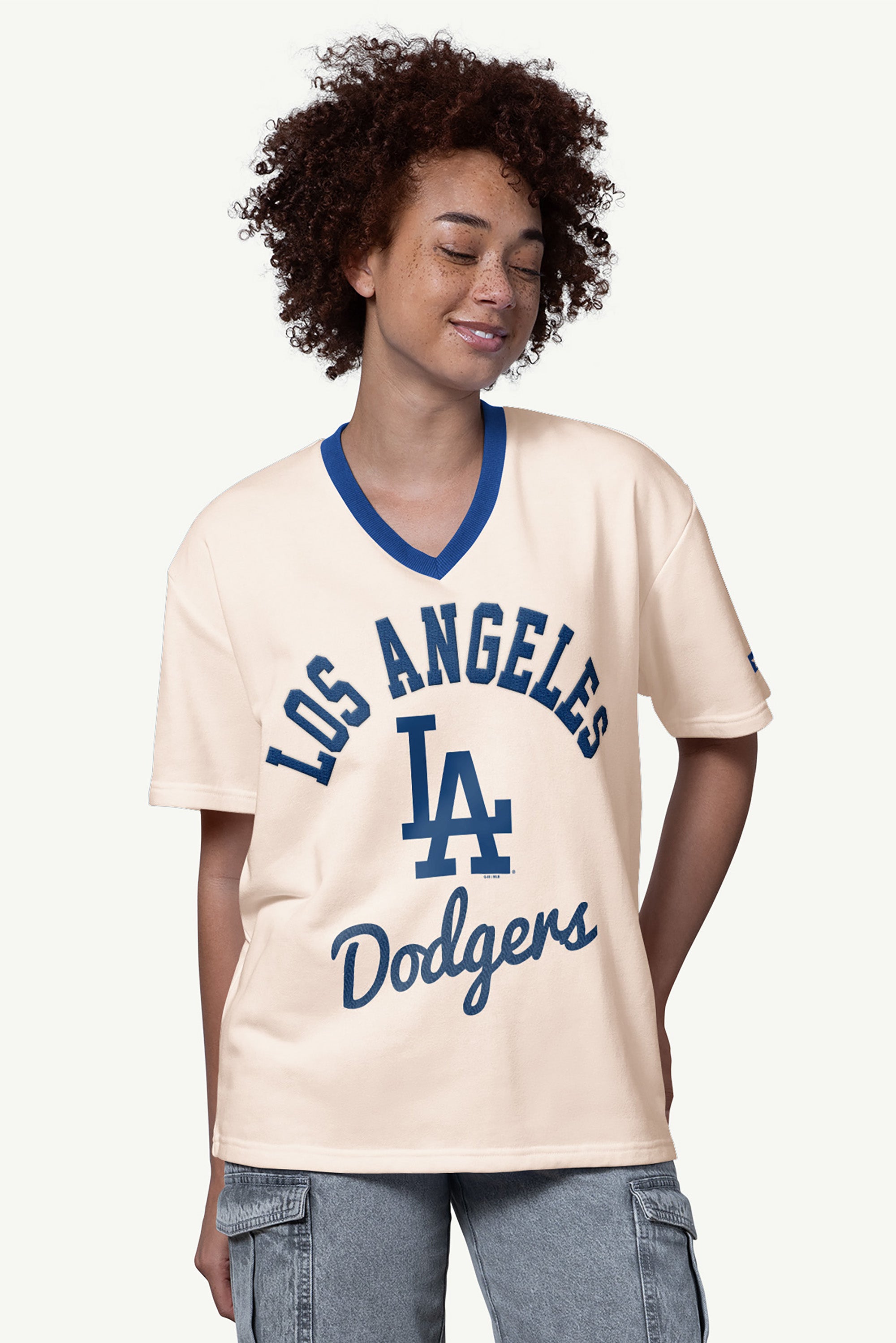 WOMENS LOS ANGELES DODGERS V-NECK T SHIRT View 1 | Los Angeles Dodgers
