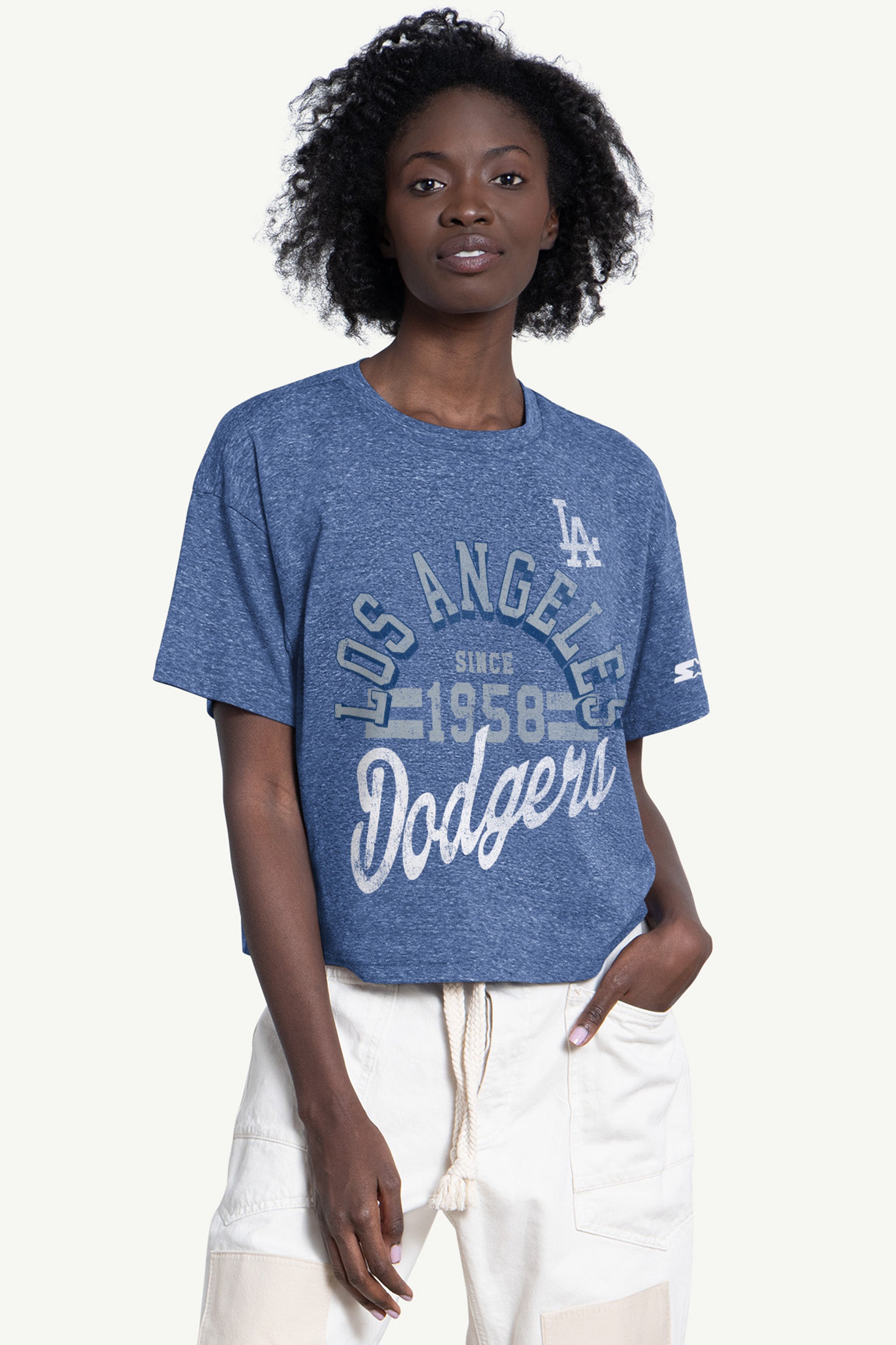 WOMENS LOS ANGELES DODGERS KNIT TEE View 1 | Los Angeles Dodgers
