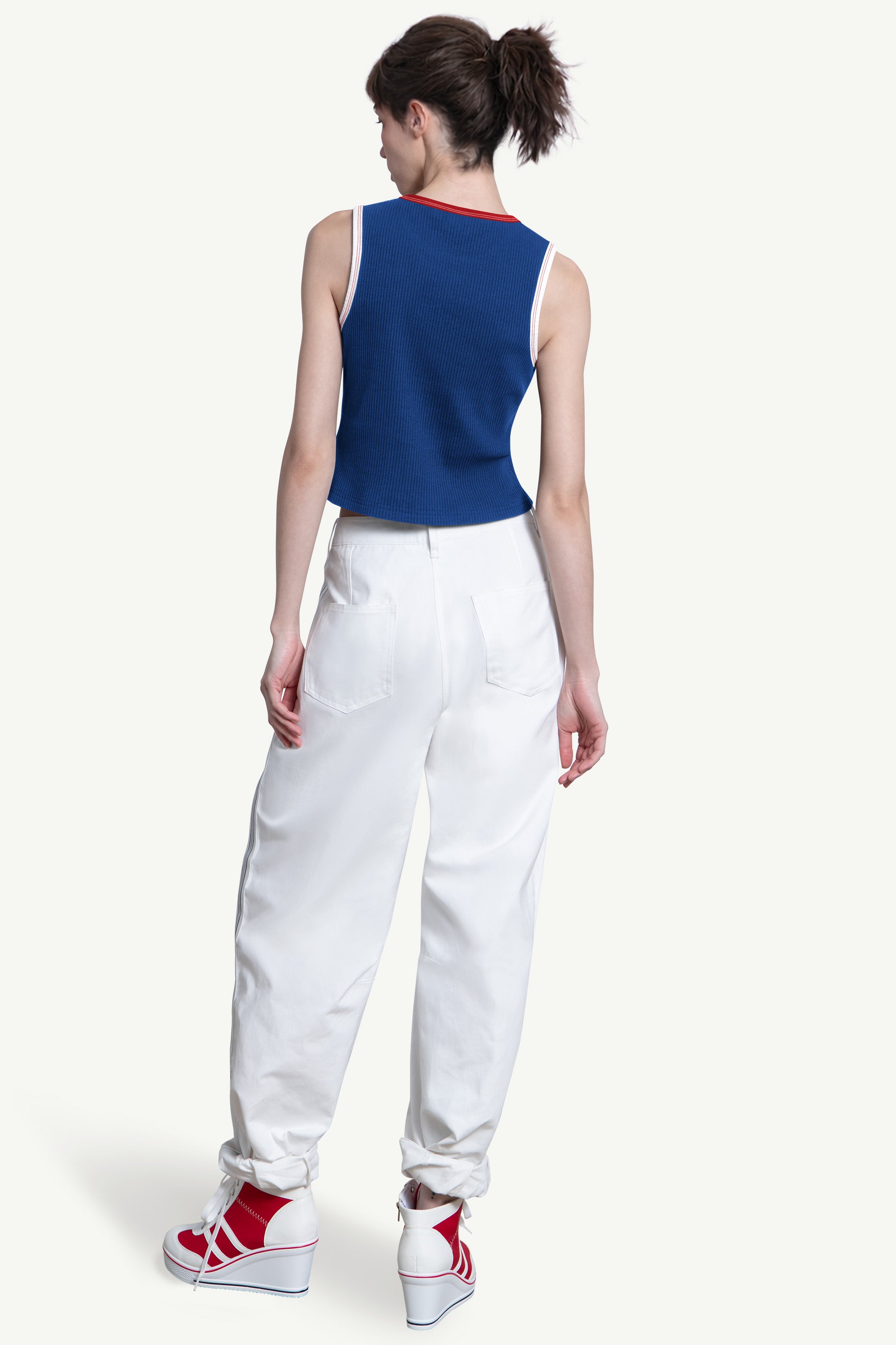 WOMENS CHICAGO CUBS PLAY THE BALL CROP TANK View 2 | Chicago Cubs