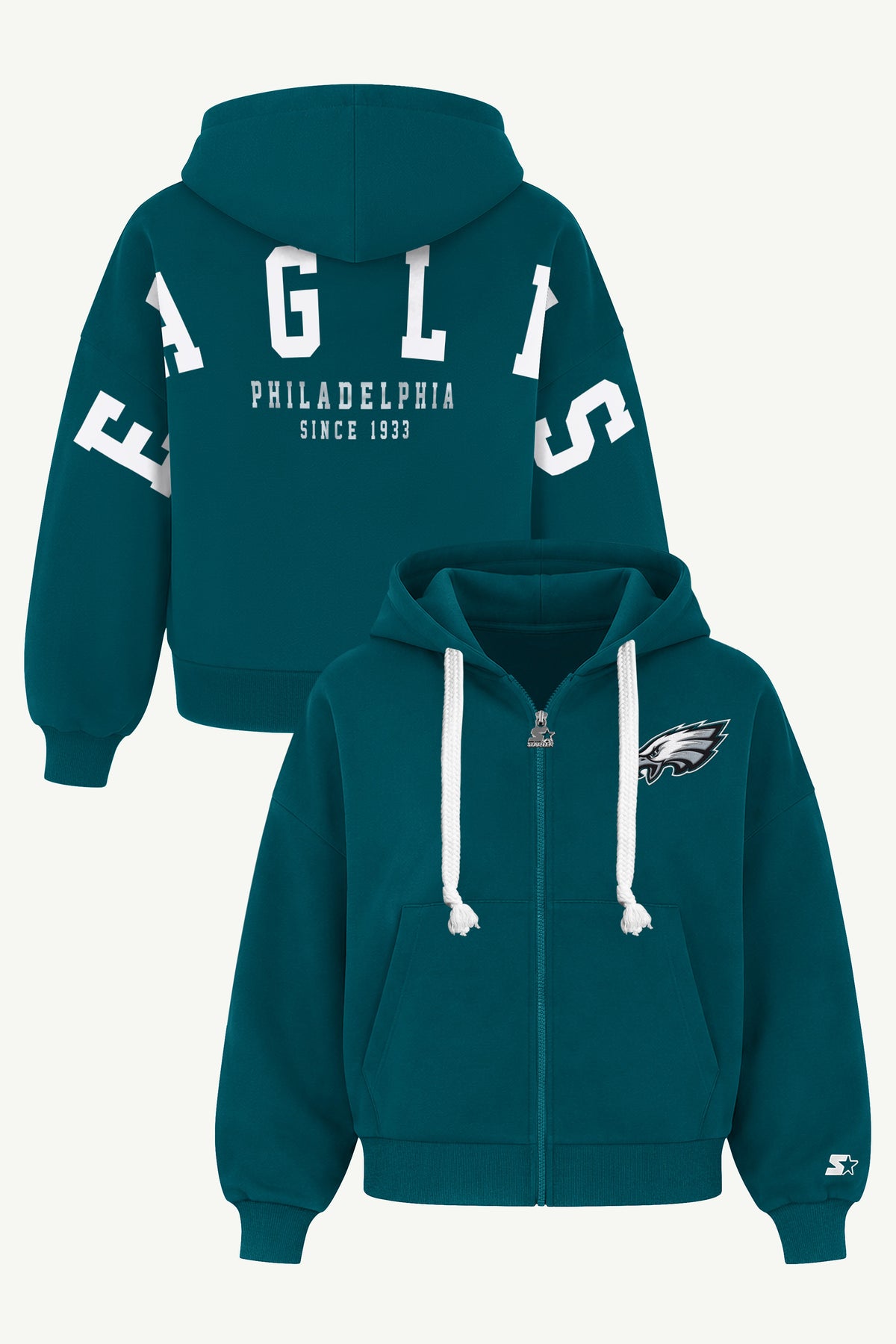 WOMENS PHILADELPHIA EAGLES HAIL MARY ZIP UP View 1