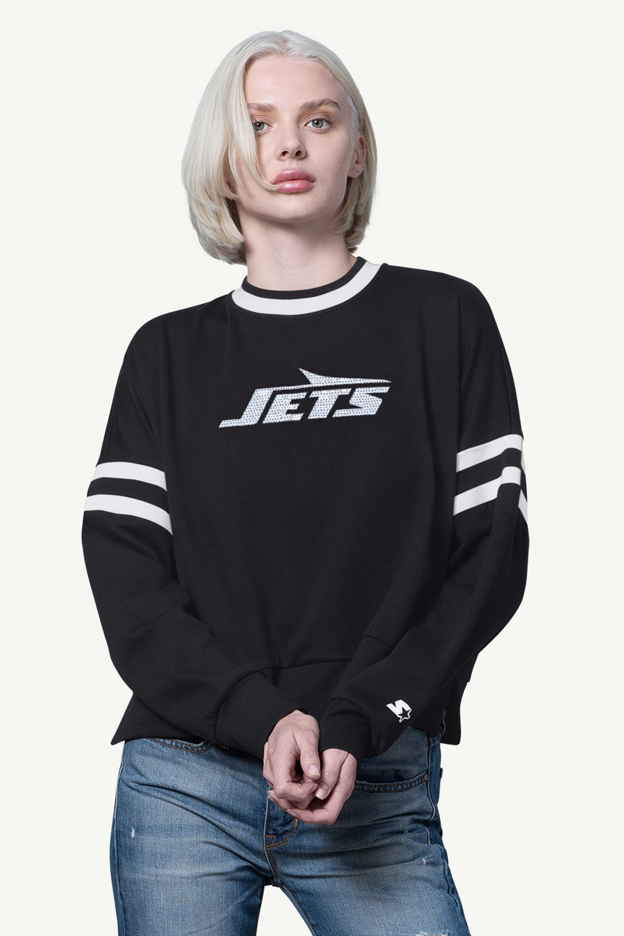 WOMENS NEW YORK JETS RALLY SEQUIN TOP View 1 | New York Jets