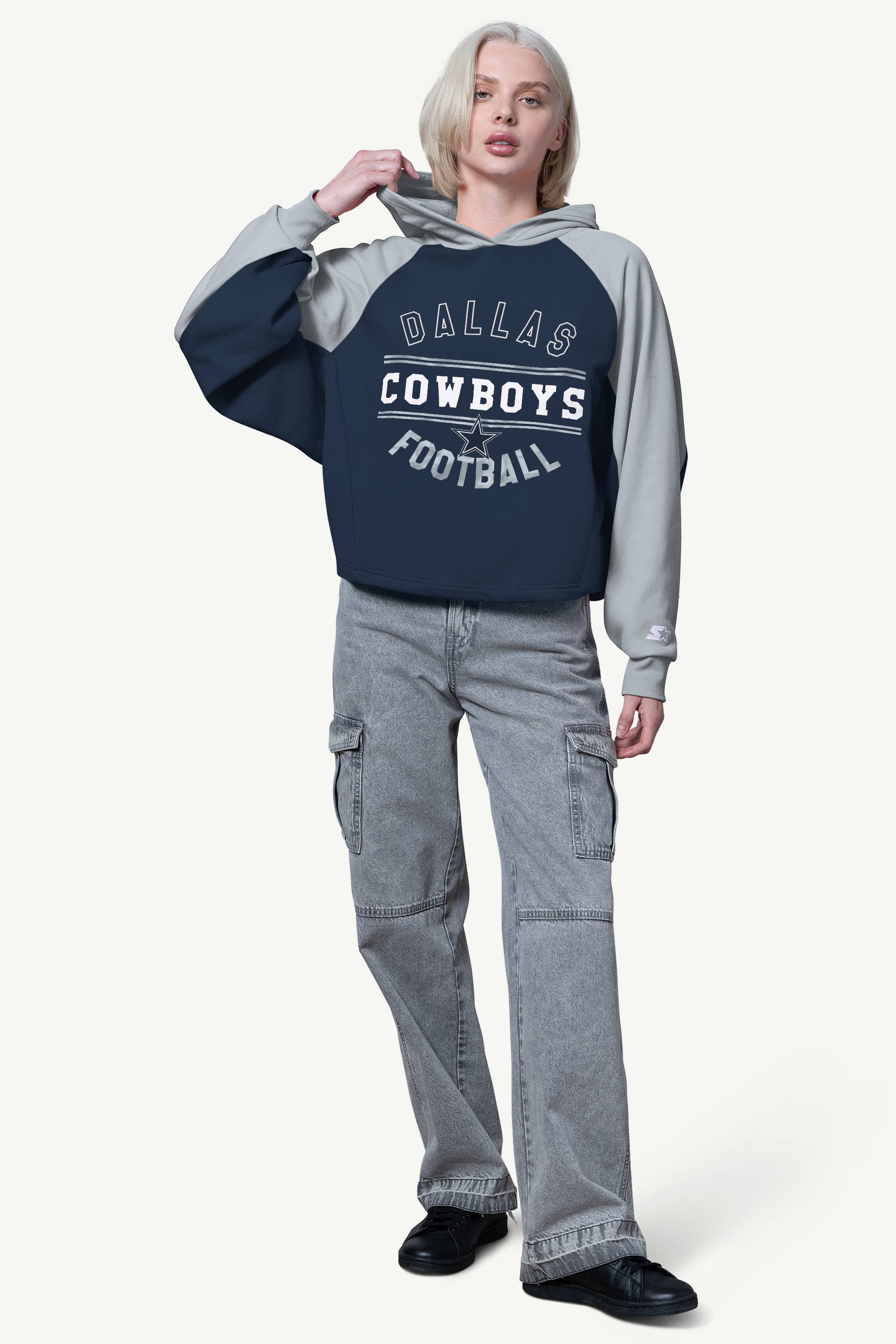 WOMENS DALLAS COWBOYS CROPPED HOODIE View 2 | Dallas Cowboys