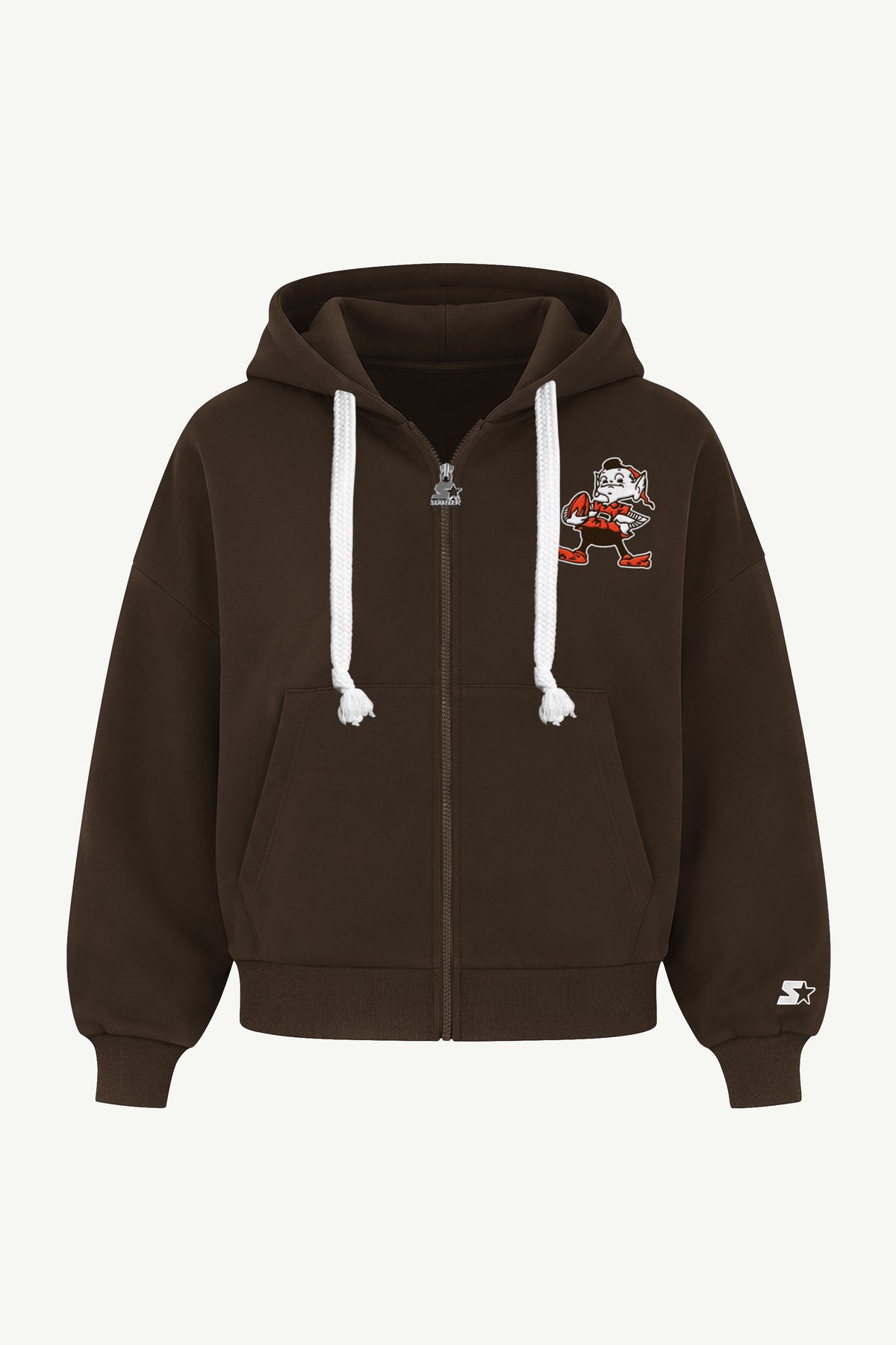 WOMENS CLEVELAND BROWNS RETRO HAIL MARY ZIP UP View 2 | Cleveland Browns