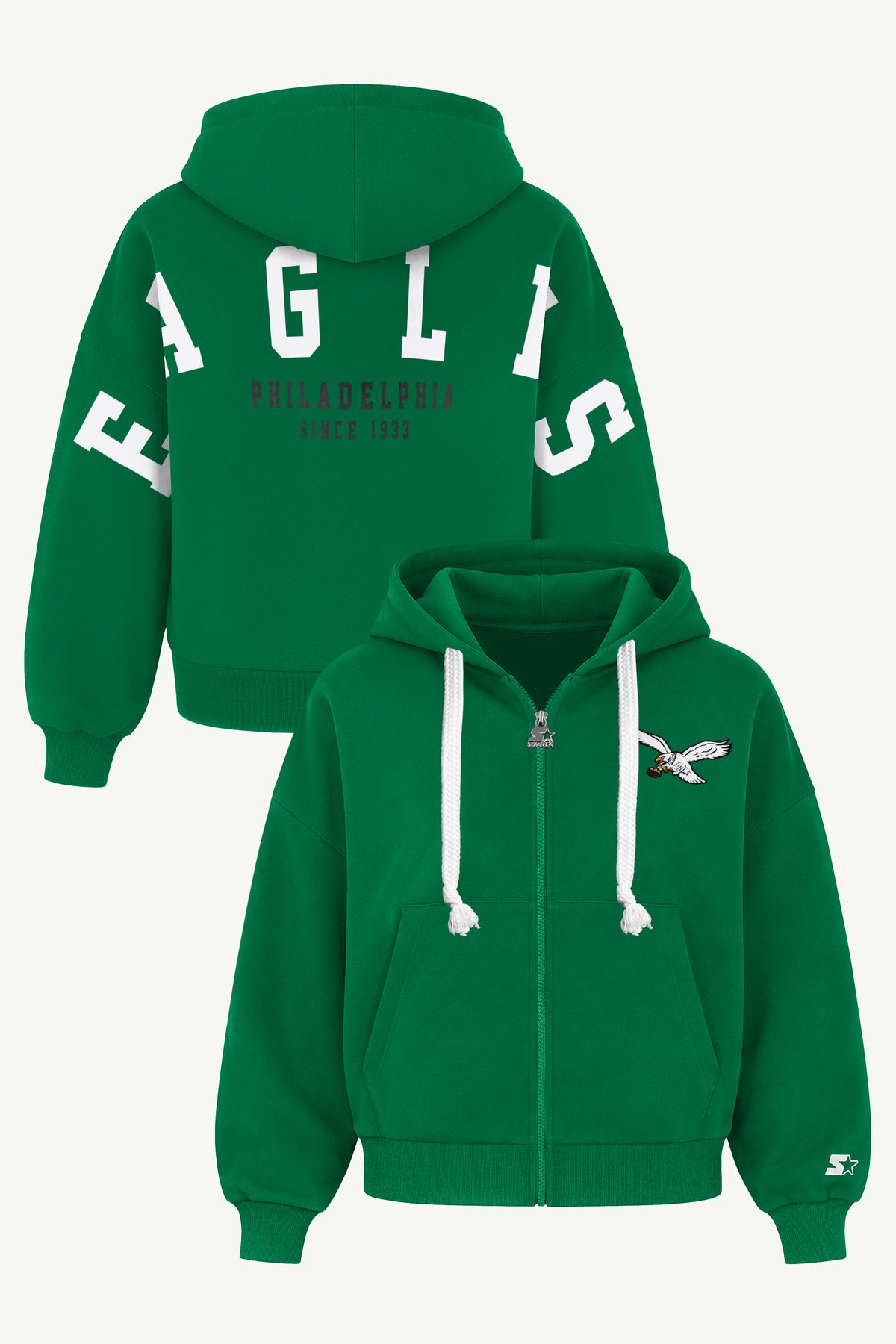 WOMENS PHILADELPHIA EAGLES RETRO HAIL MARY ZIP UP View 1