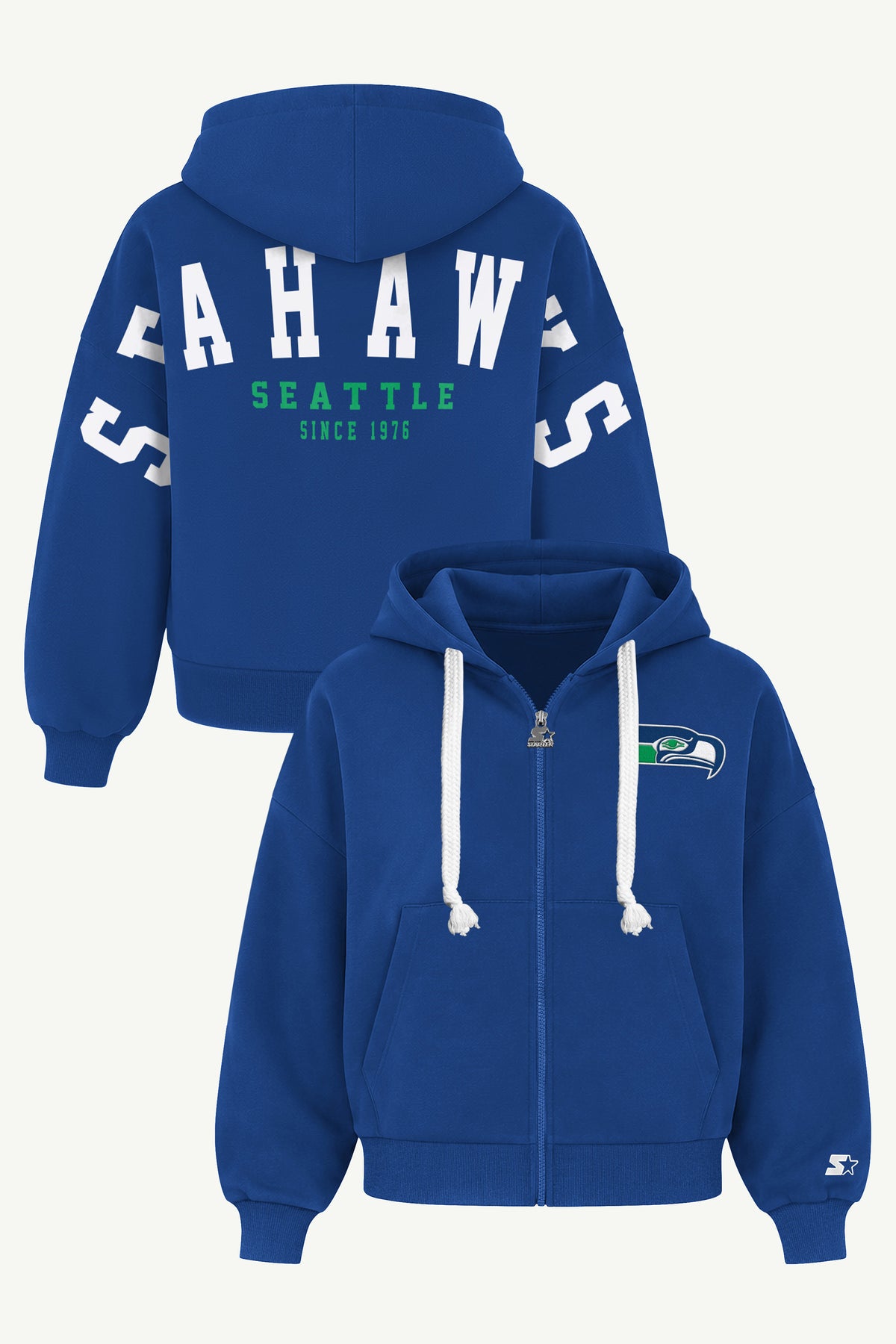 WOMENS SEATTLE SEAHAWKS RETRO HAIL MARY ZIP UP View 1