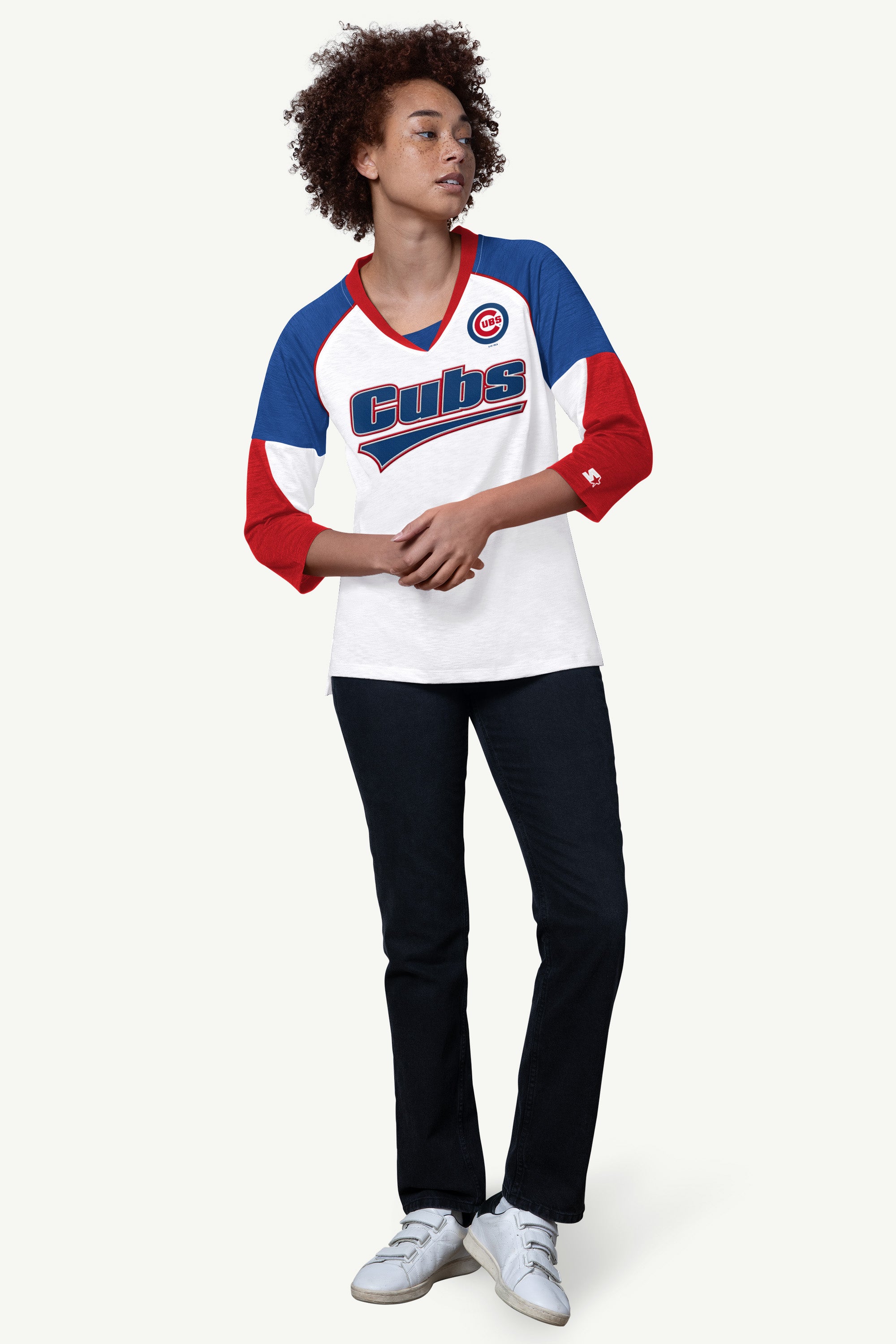 WOMENS CHICAGO CUBS RAGLAN SLEEVE TOP View 3 | MLB