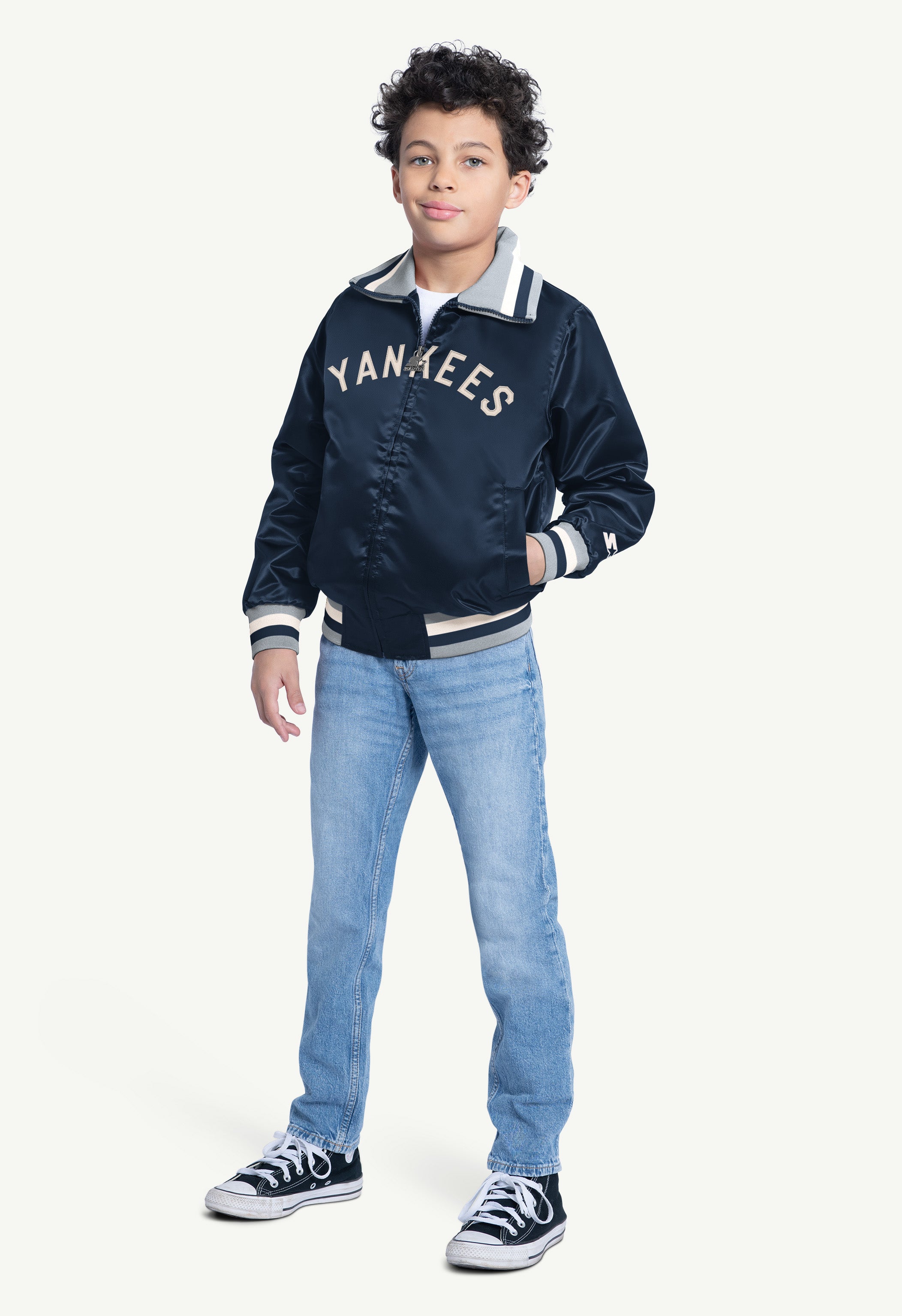 YOUTH NEW YORK YANKEES CAPTAIN JR. VARSITY JACKET View 3