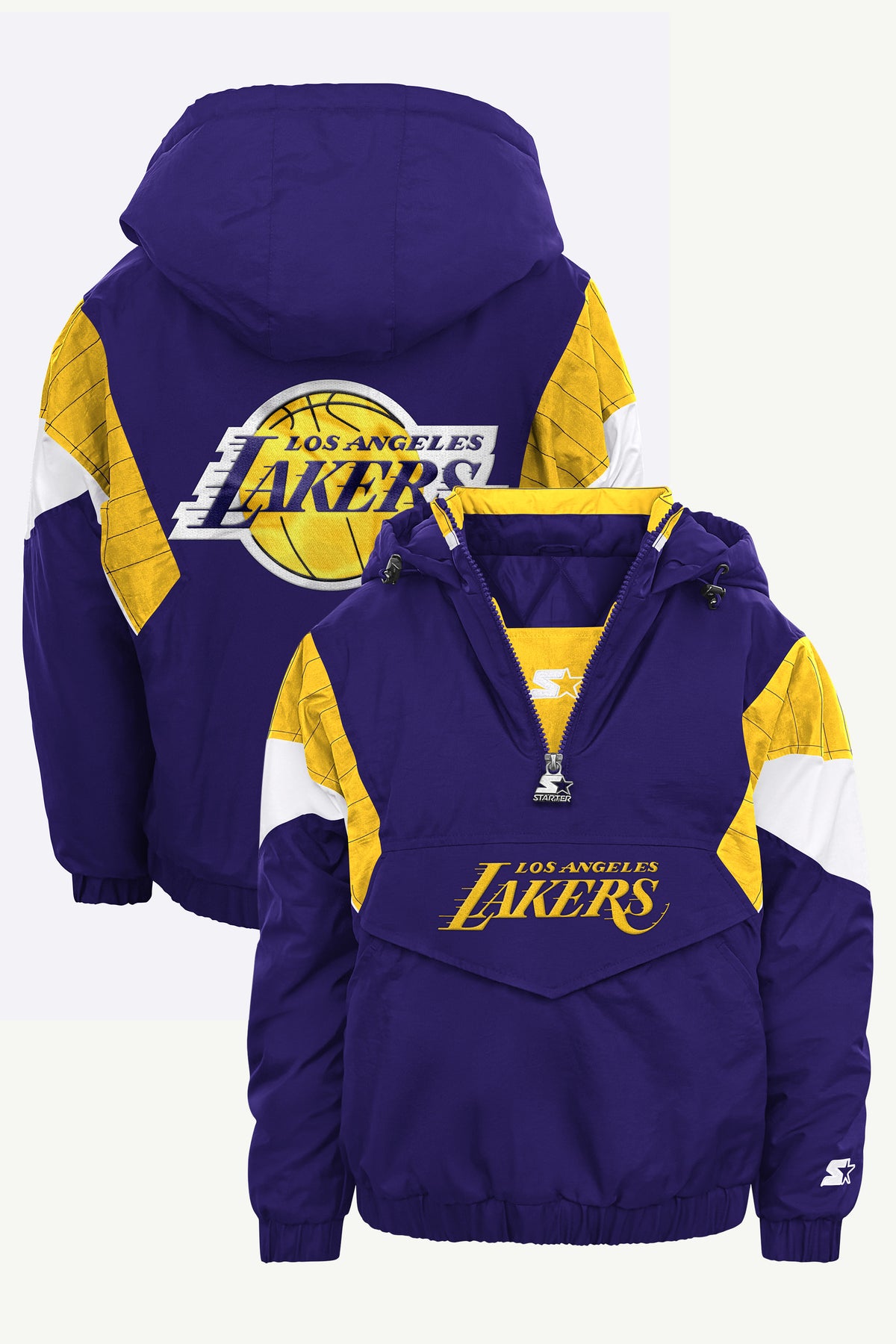 YOUTH LA LAKERS THROWBACK JR HALF ZIP JACKET View 1