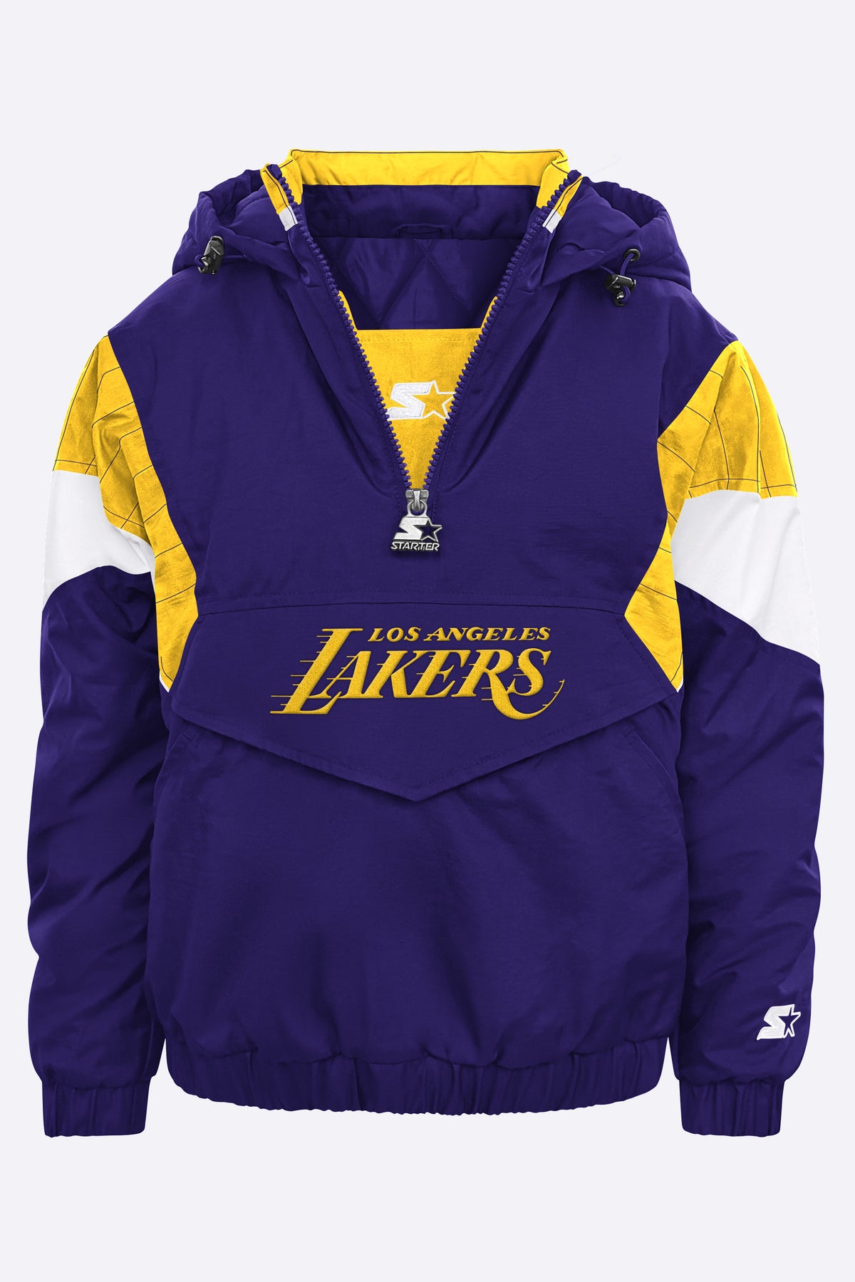 YOUTH LA LAKERS THROWBACK JR HALF ZIP JACKET View 2