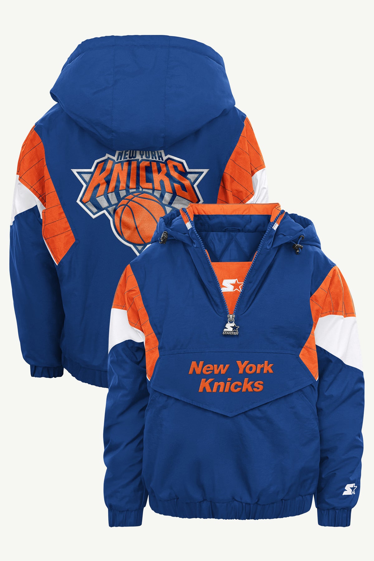 YOUTH NEW YORK KNICKS THROWBACK JR HALF ZIP JACKET View 1