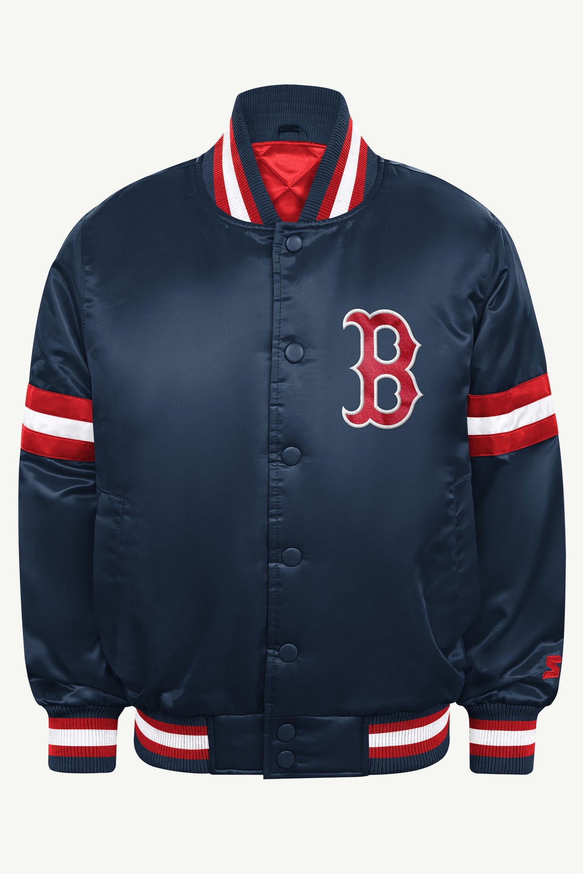 YOUTH BOSTON RED SOX COURTSIDE JR SATIN  VARSITY JACKET View 2