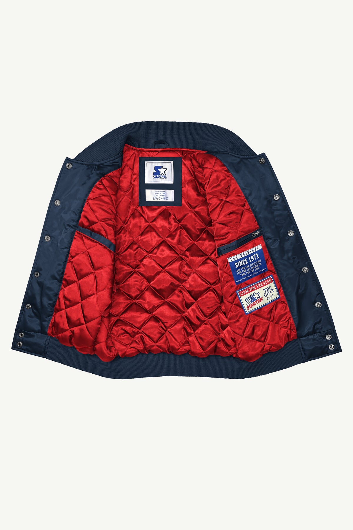 YOUTH BOSTON RED SOX COURTSIDE JR SATIN  VARSITY JACKET View 6