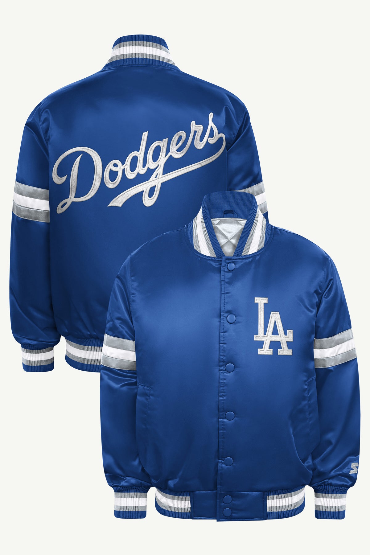 YOUTH LOS ANGELES DODGERS COURTSIDE JR SATIN VARSITY JACKET View 1