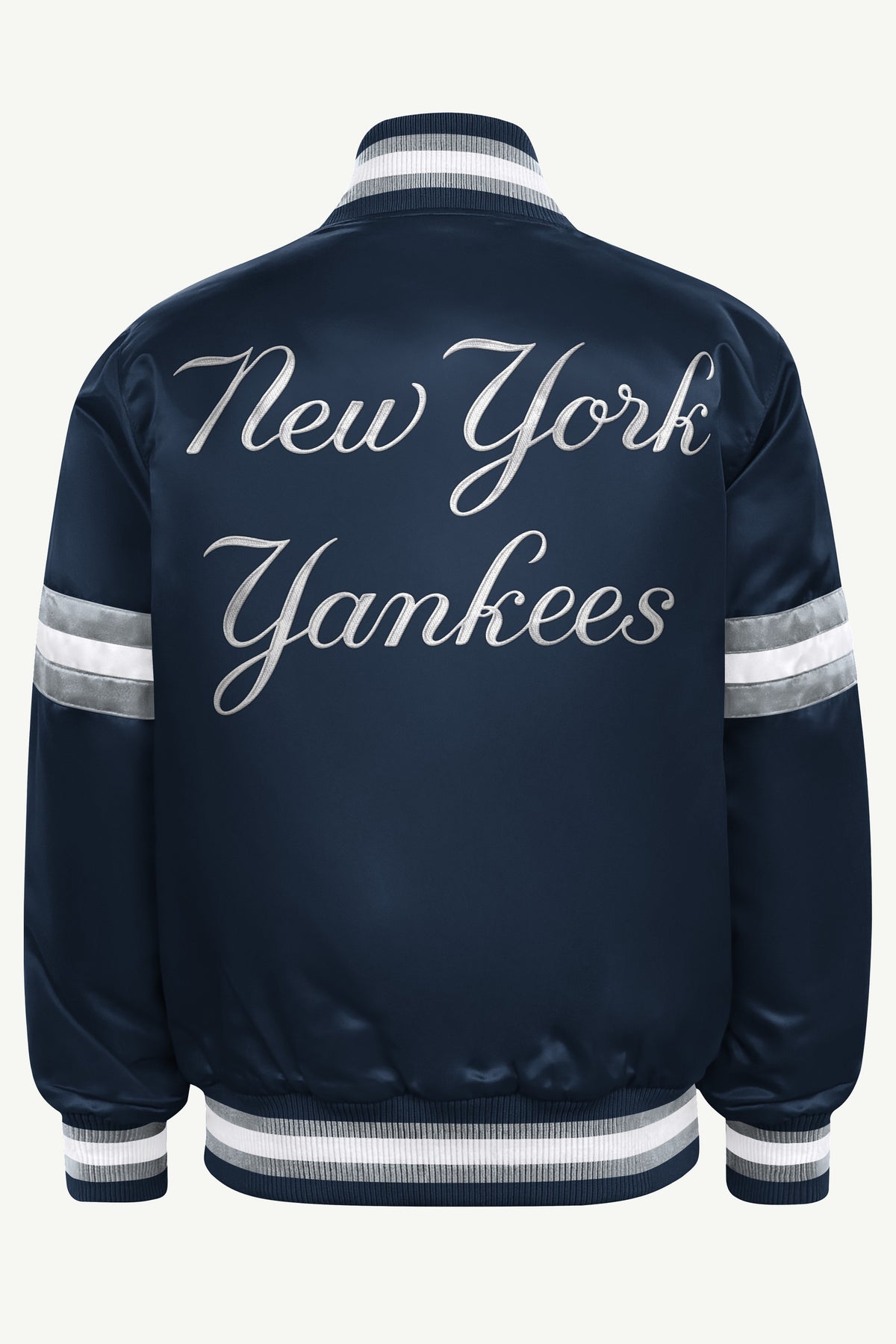 YOUTH NEW YORK YANKEES COURTSIDE JR SATIN VARSITY JACKET View 3