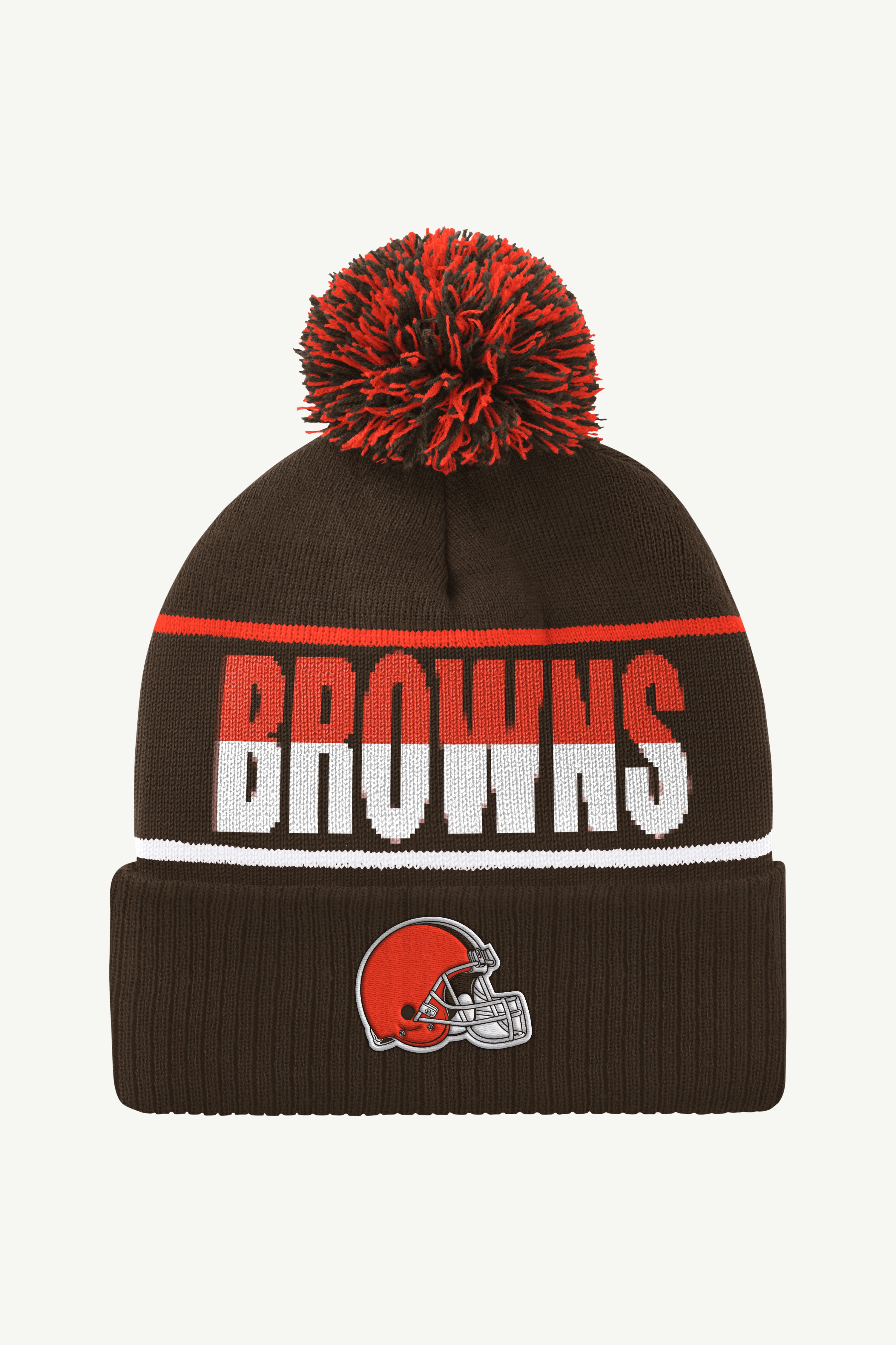 CLEVELAND BROWNS POM CUFFED BEANIE View 1 | NFL