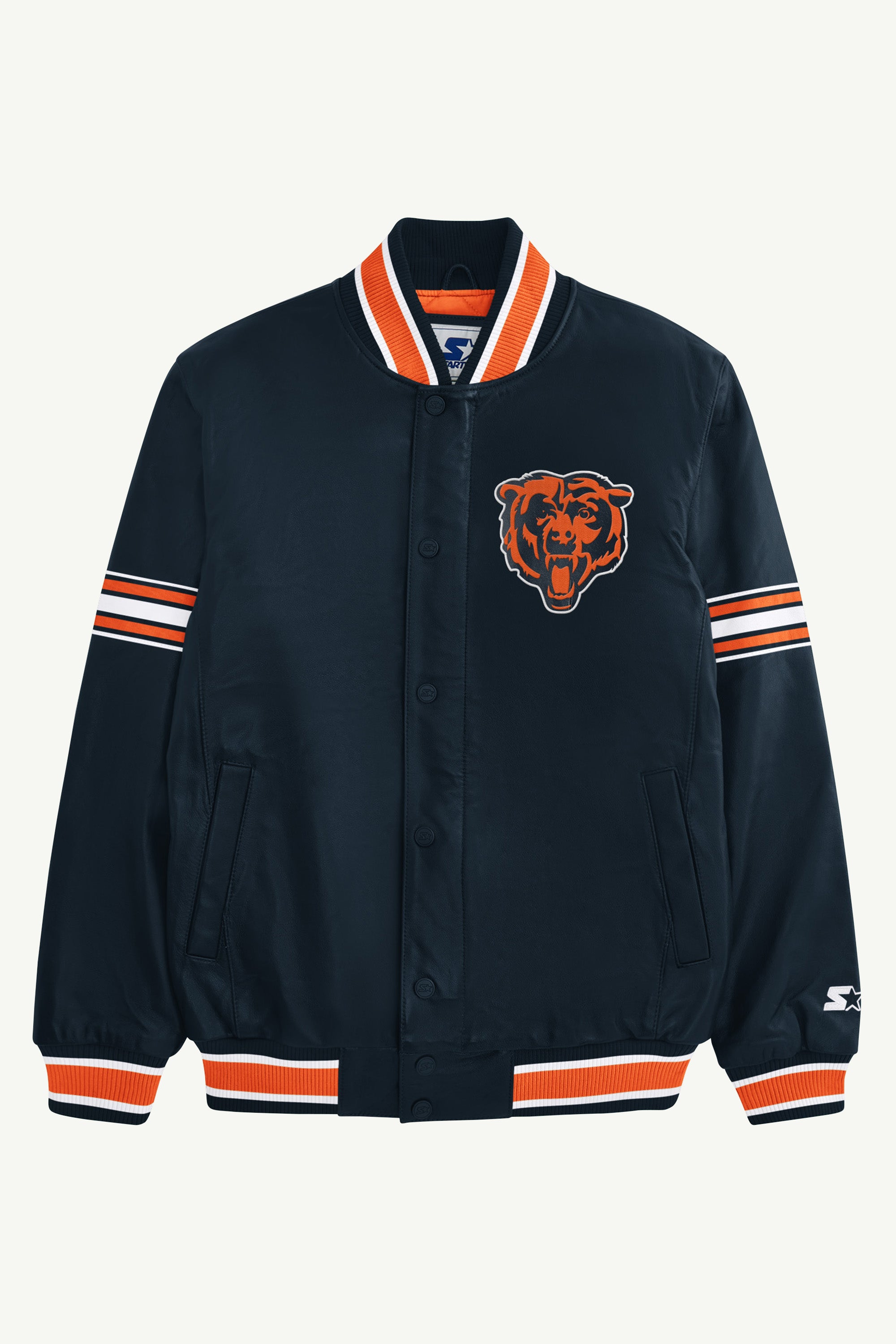 MENS CHICAGO BEARS VARSITY LEATHER JACKET View 1 | NFL MENS CHICAGO BEARS VARSITY LEATHER JACKET View 1 | NFL