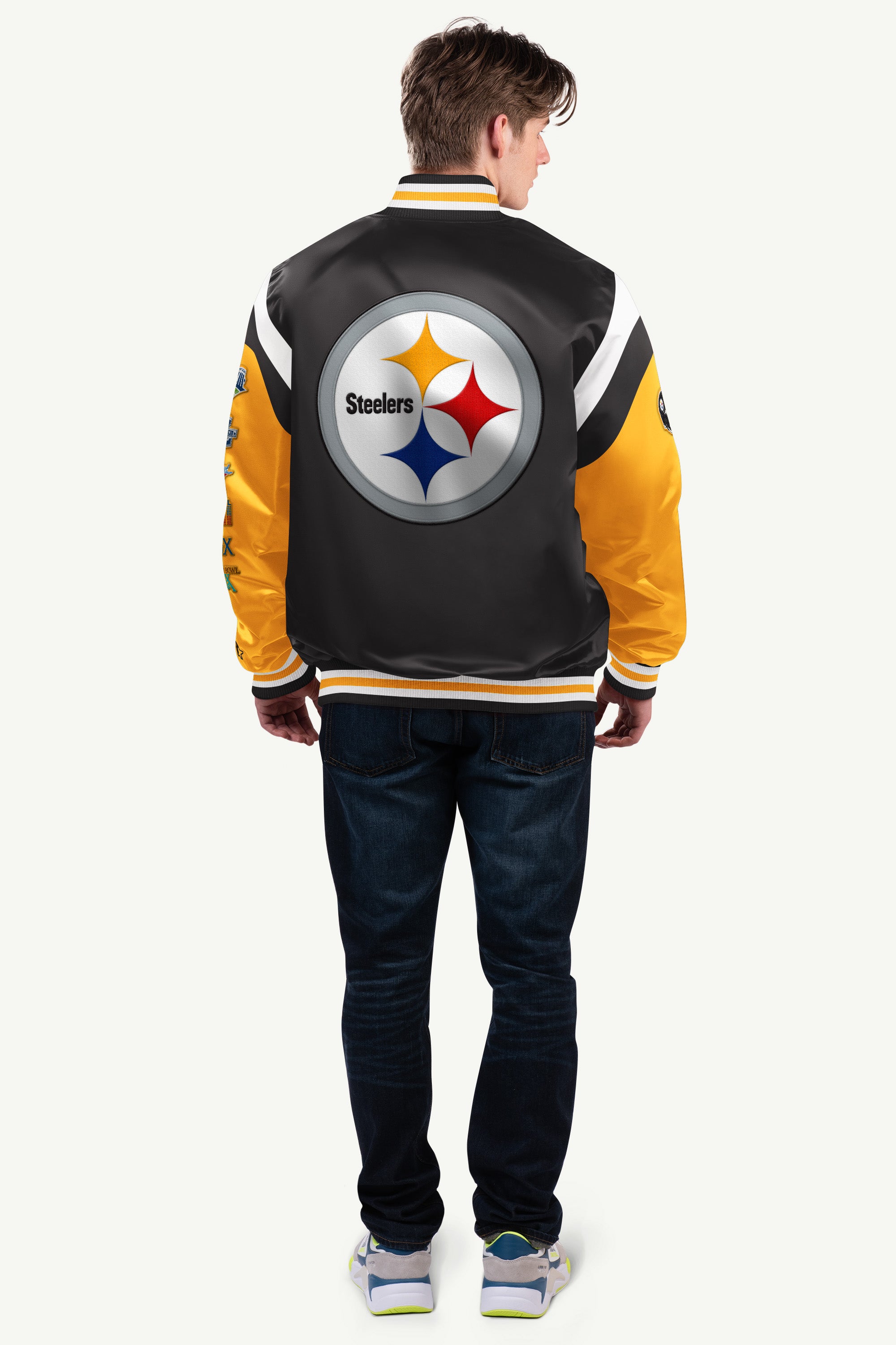 MENS PITTSBURGH STEELERS SATIN VARSITY JACKET View 2 | NFL