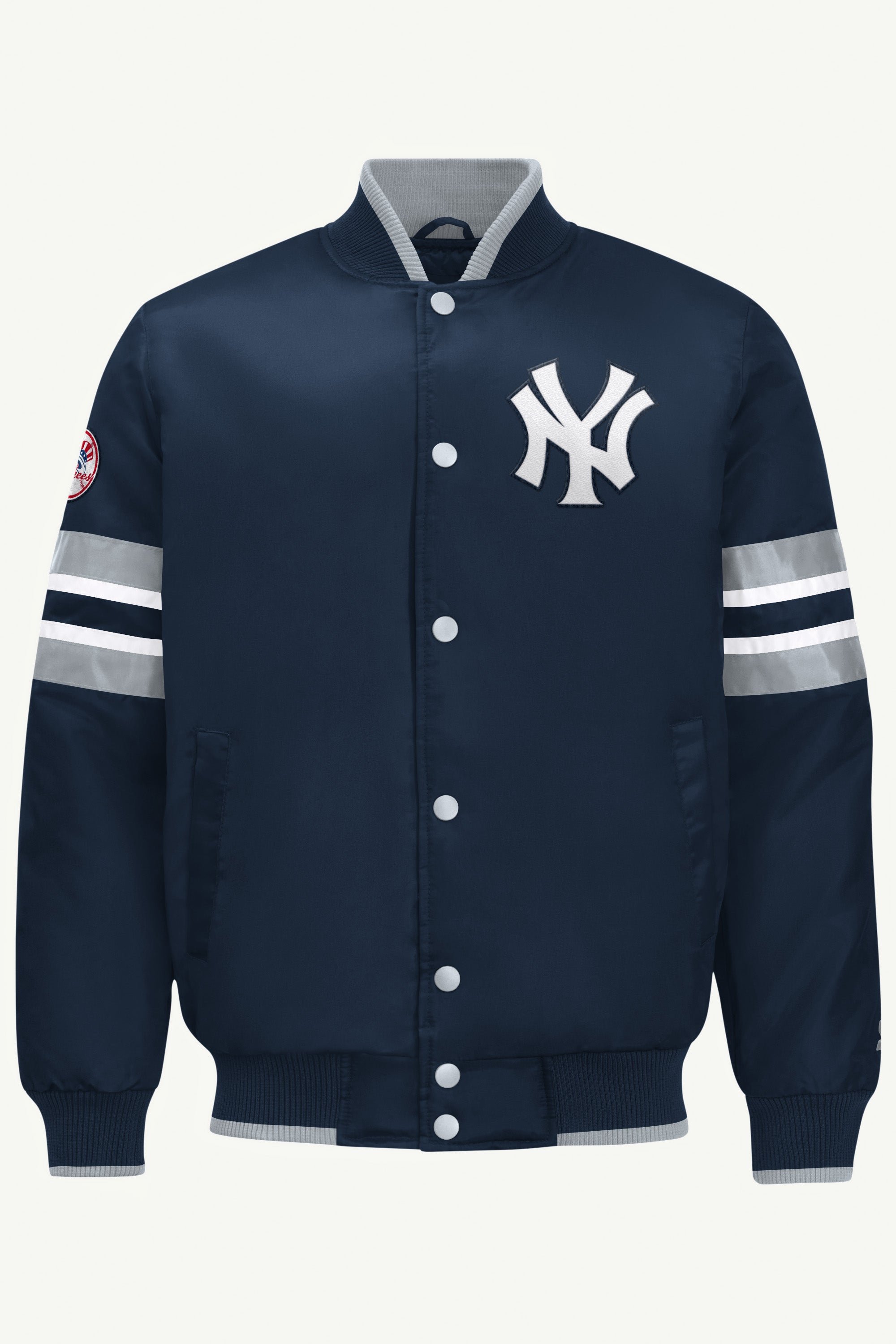 MENS NEW YORK YANKEES SATIN VARSITY JACKET View 1 | STARTER CLASSICS
