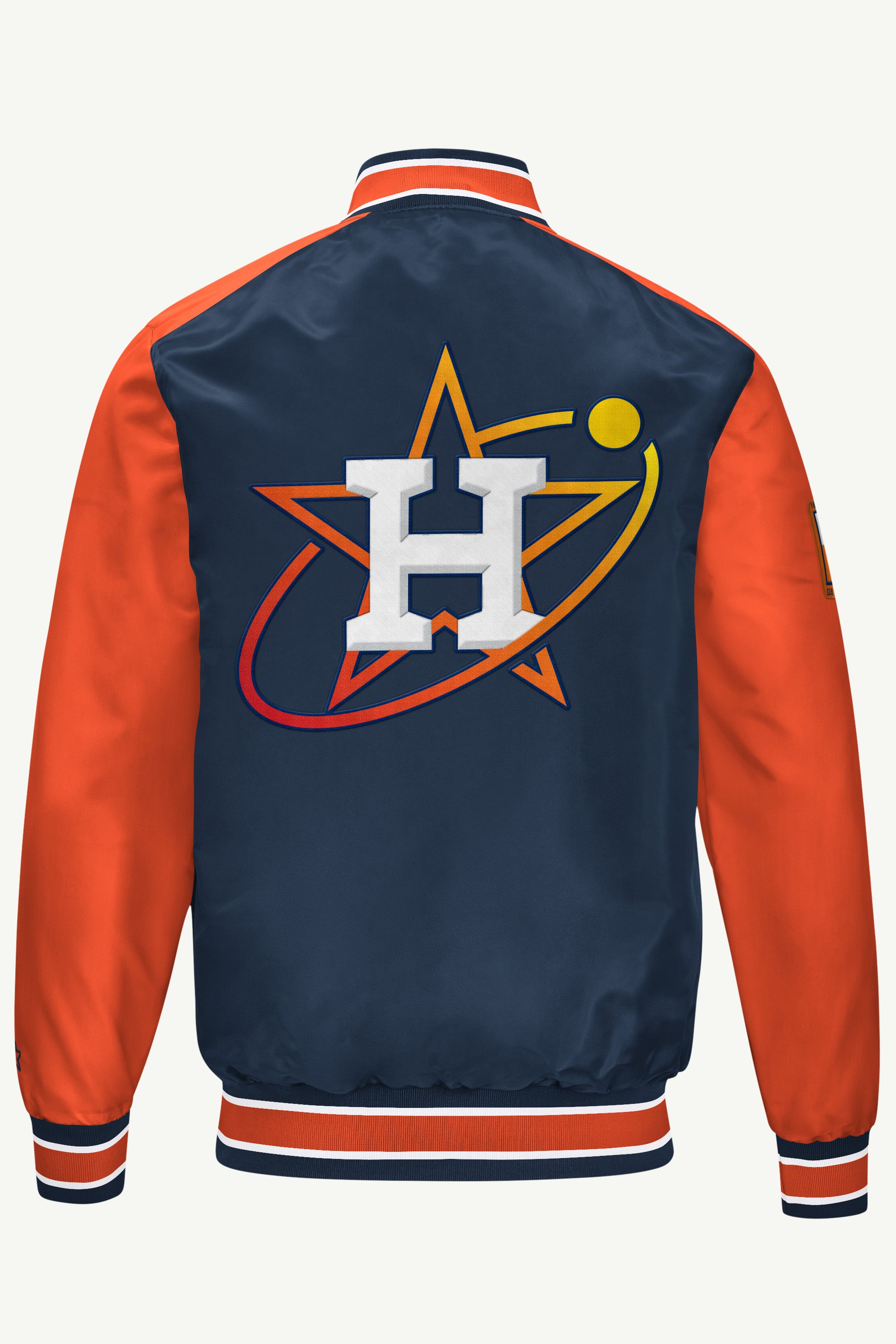 MENS HOUSTON ASTROS SATIN VARSITY JACKET View 2 | STARTER CLASSICS MENS HOUSTON ASTROS SATIN VARSITY JACKET View 2 | STARTER CLASSICS