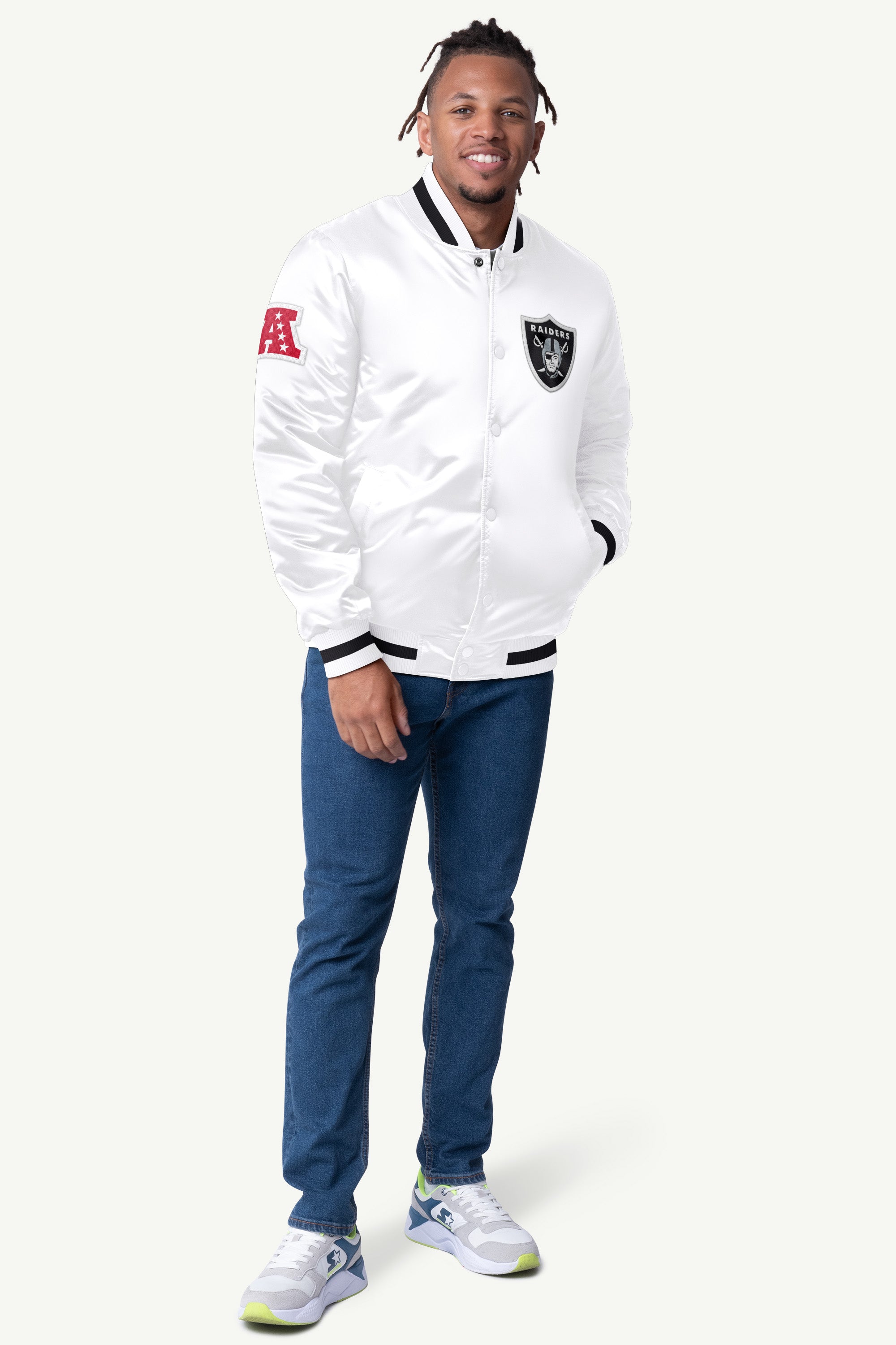 MENS LAS VEGAS RAIDERS SATIN VARISTY JACKET View 3