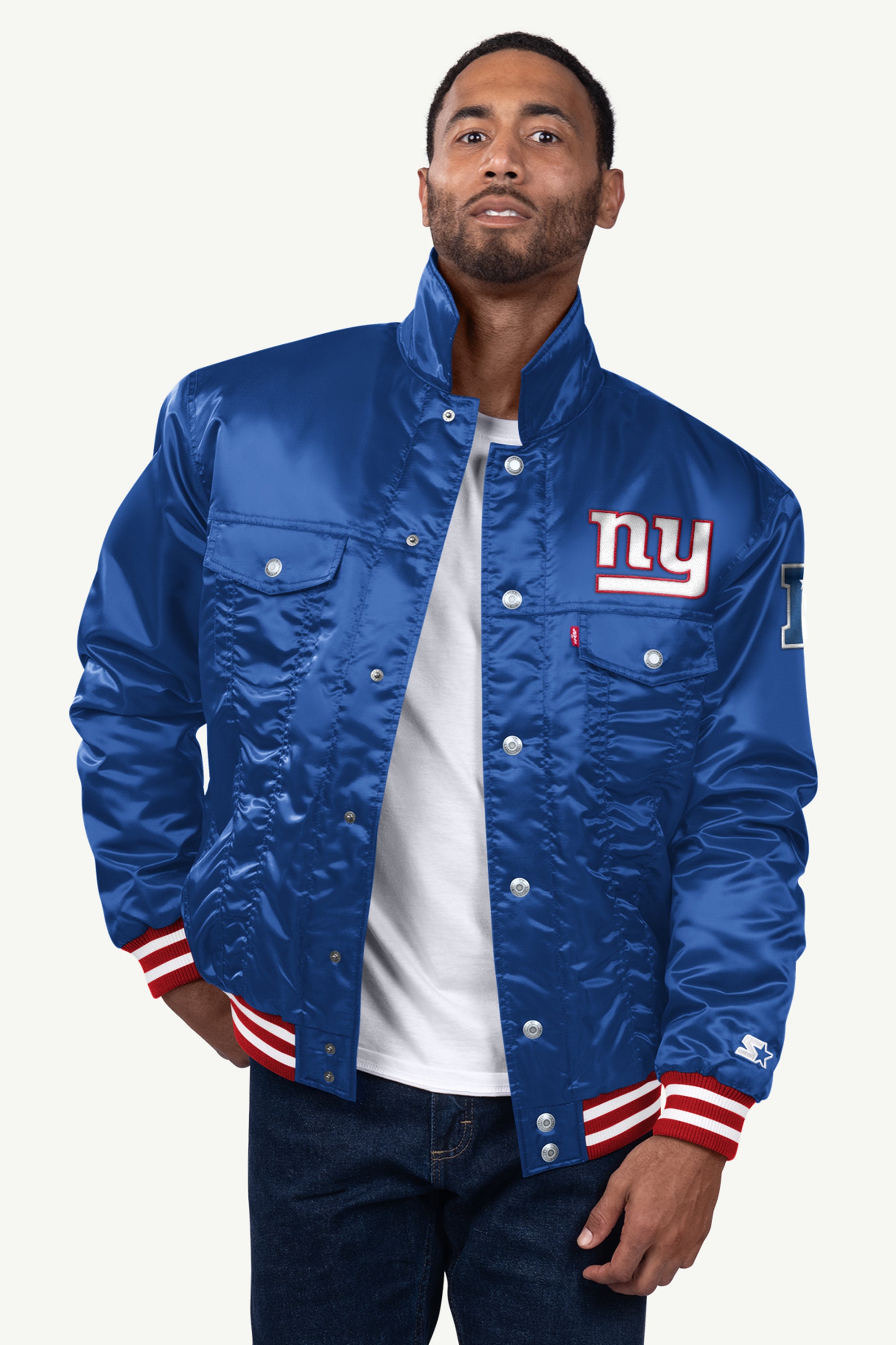 STARTER X LEVI'S NEW YORK GIANTS SATIN FULL-SNAP JACKET View 1