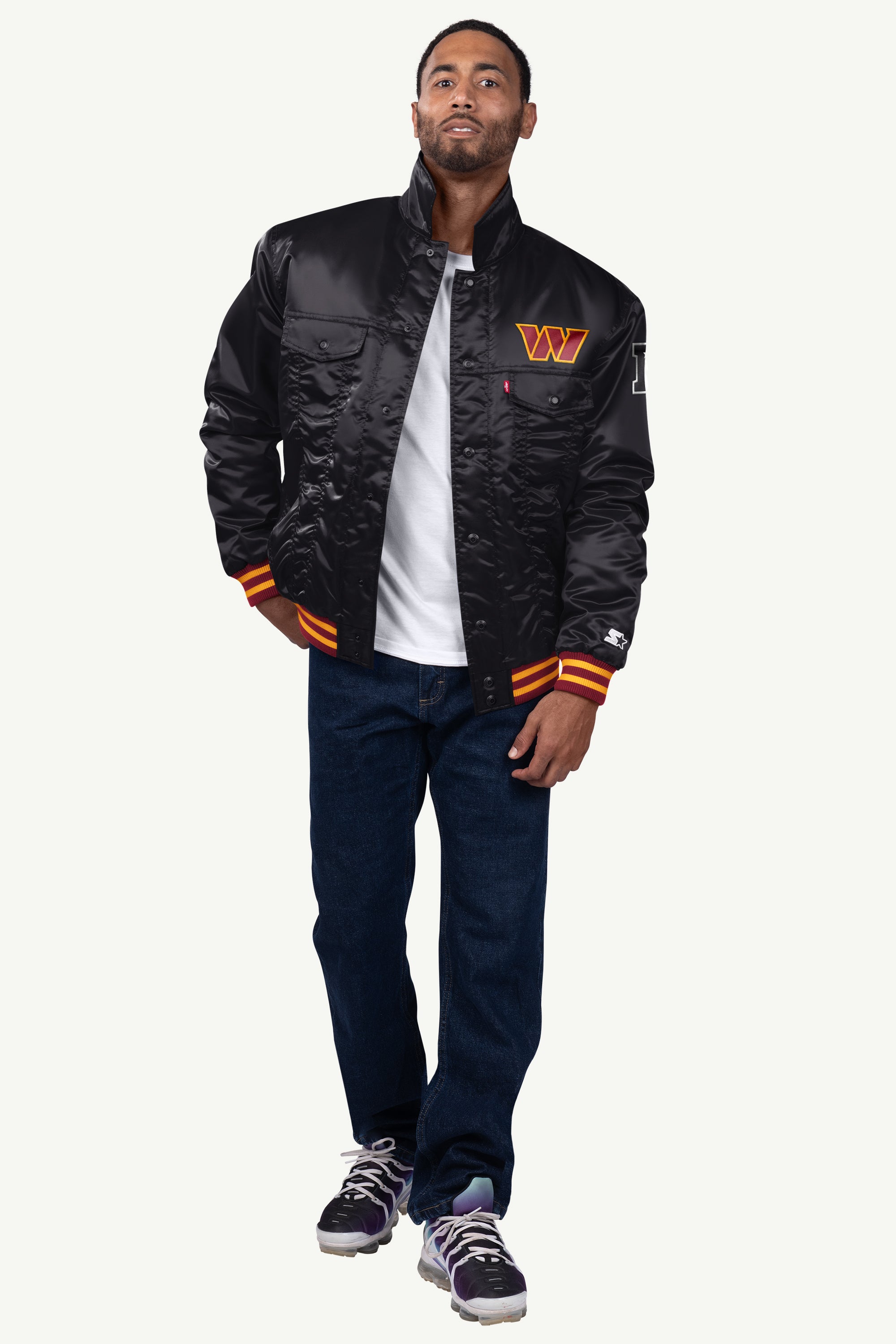 STARTER X LEVI'S WASHINGTON COMMANDERS SATIN FULL-SNAP JACKET View 4 | Washington Commanders