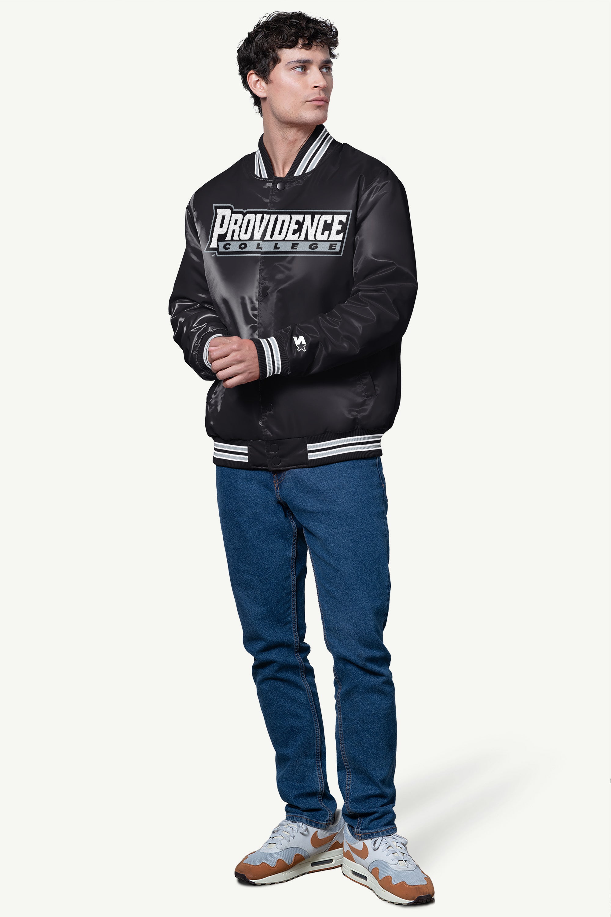 MENS PROVIDENCE FRIARS SATIN VARSITY JACKET View 3 | NCAA