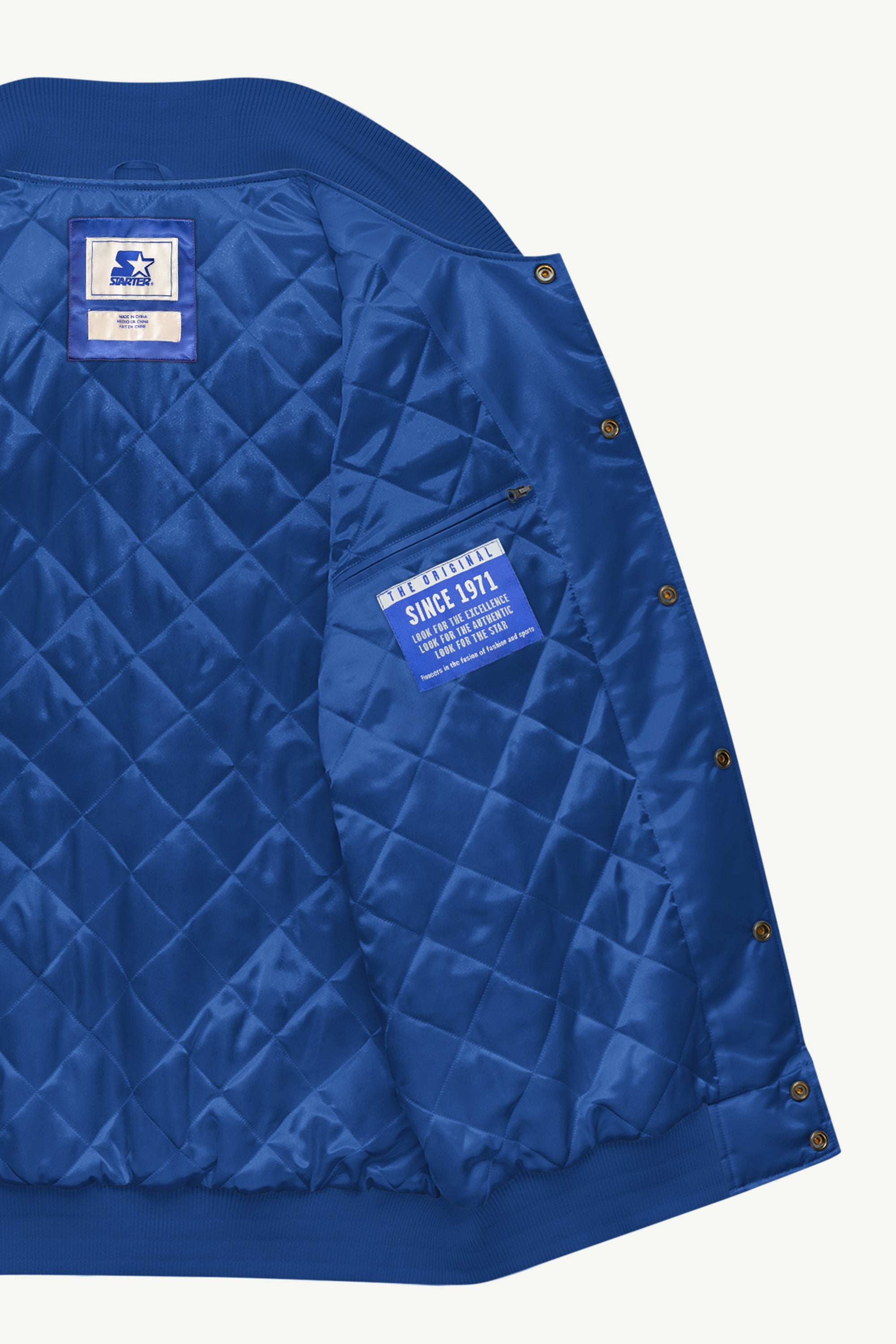 MENS NEW YORK KNICKS TRIPLE OPTION SATIN VARSITY JACKET View 4