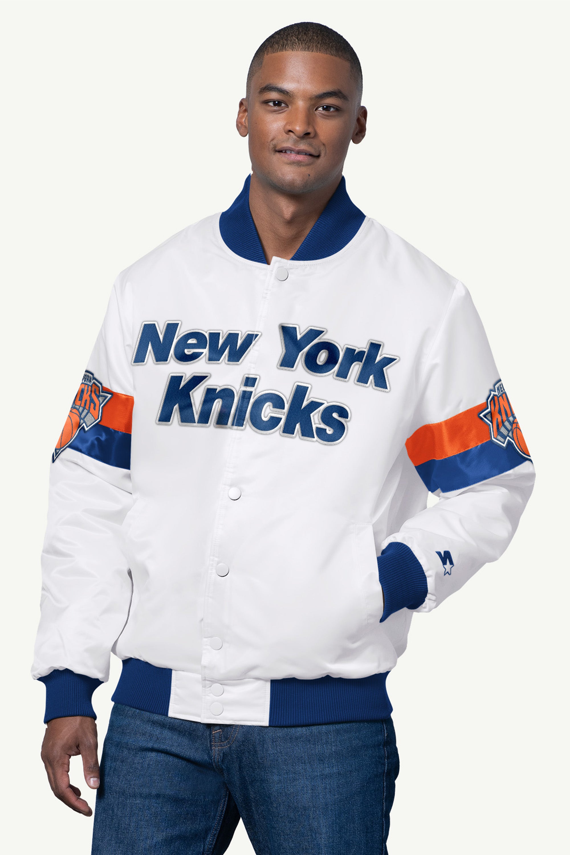 MENS NEW YORK KNICKS TRIPLE OPTION SATIN VARSITY JACKET View 1 | Satin Varsity Jackets MENS NEW YORK KNICKS TRIPLE OPTION SATIN VARSITY JACKET View 1 | Satin Varsity Jackets