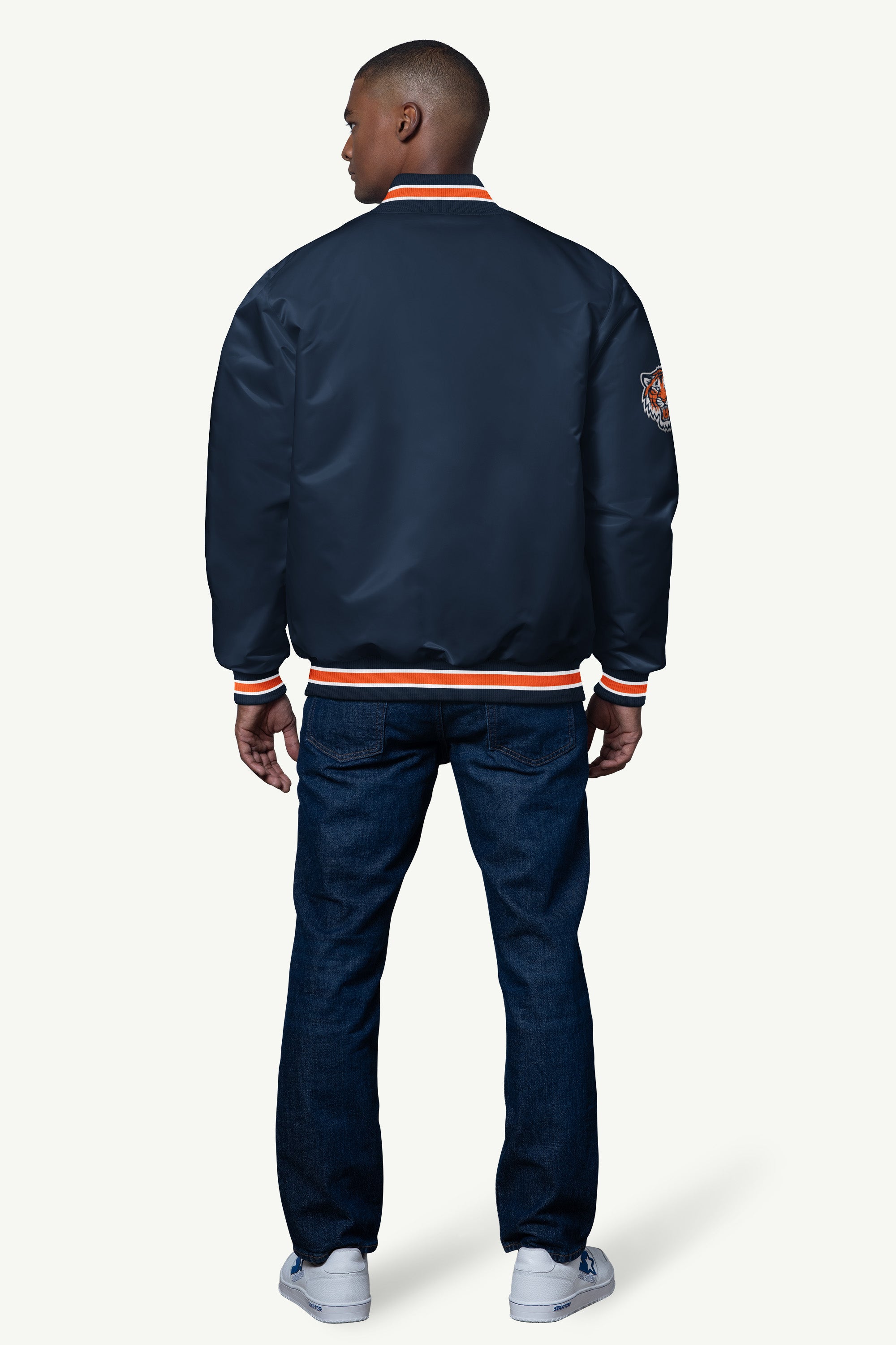 MENS DETROIT TIGERS SATIN VARSITY JACKET View 2 | Gifts Under $200