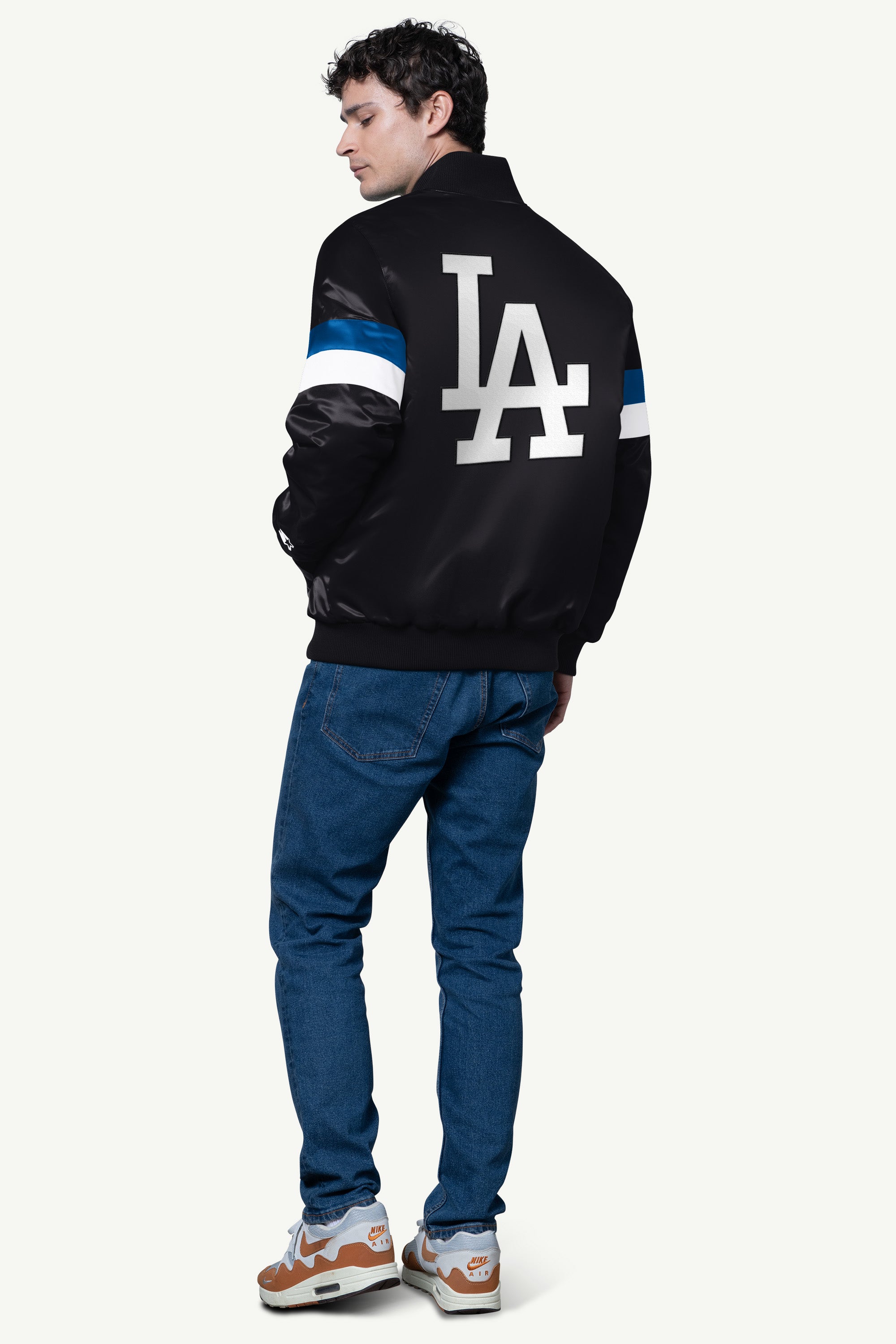 MENS LOS ANGELES DODGERS SATIN VARSITY JACKET View 2 | Los Angeles Dodgers