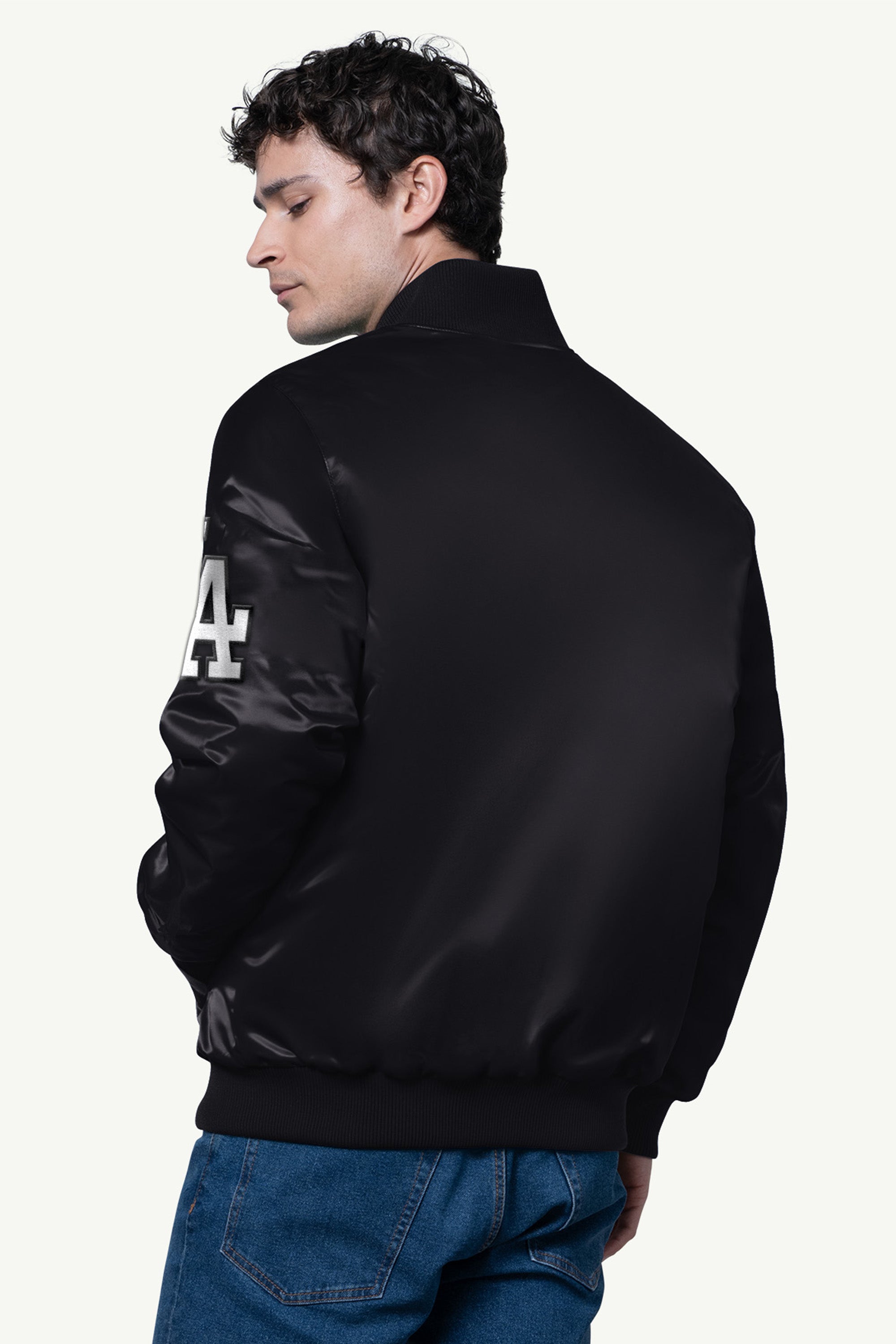 MENS LOS ANGELES DODGERS SATIN VARSITY JACKET View 2 | Los Angeles Dodgers