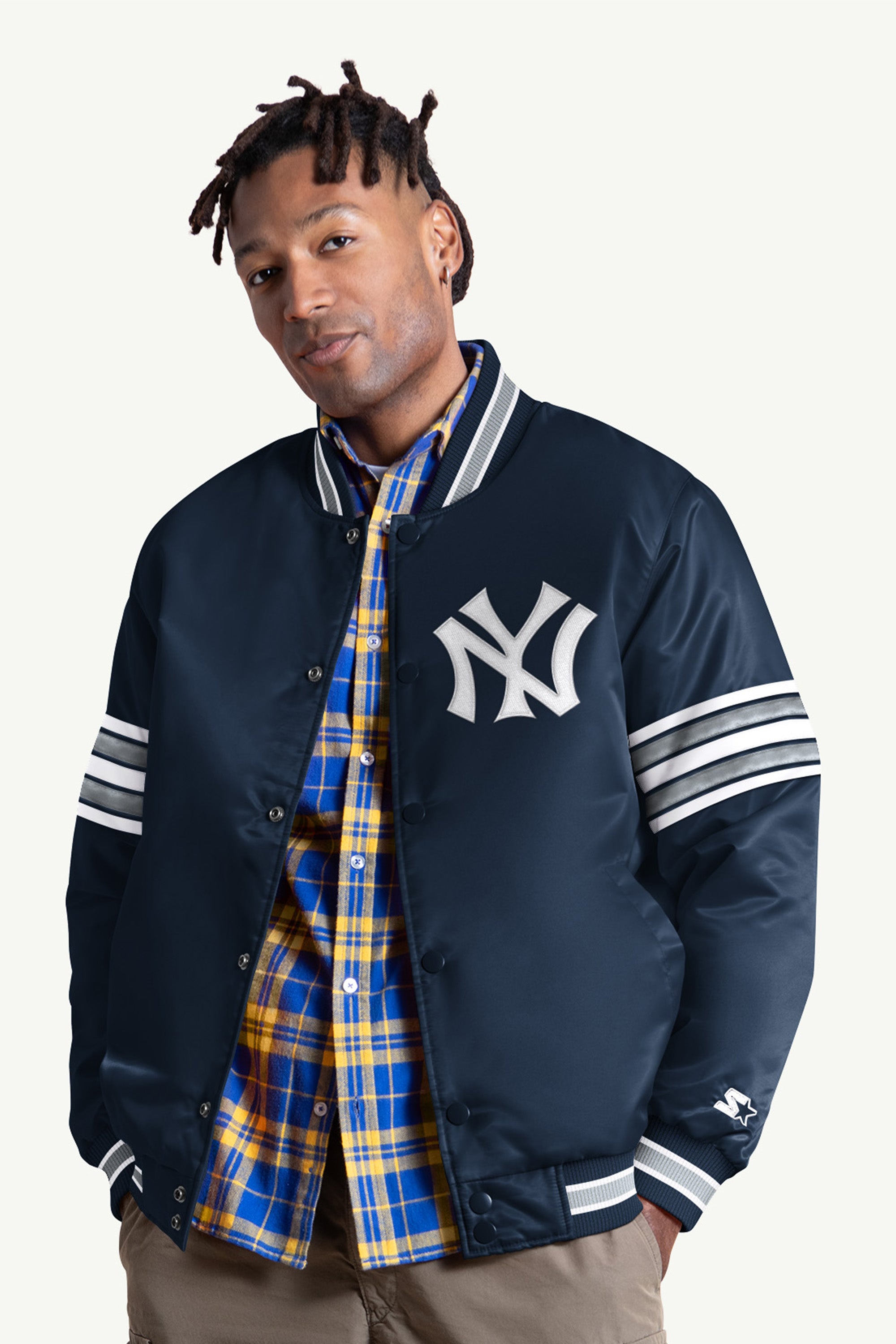 MENS NEW YORK YANKEES SATIN VARSITY JACKET View 1 | Gifts Under $200 MENS NEW YORK YANKEES SATIN VARSITY JACKET View 1 | Gifts Under $200